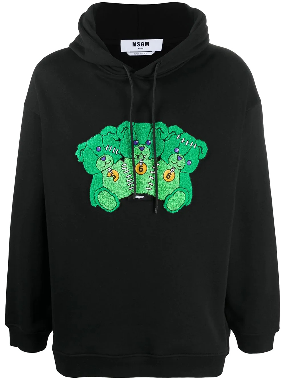 teddy-embroidery hoodie - 1