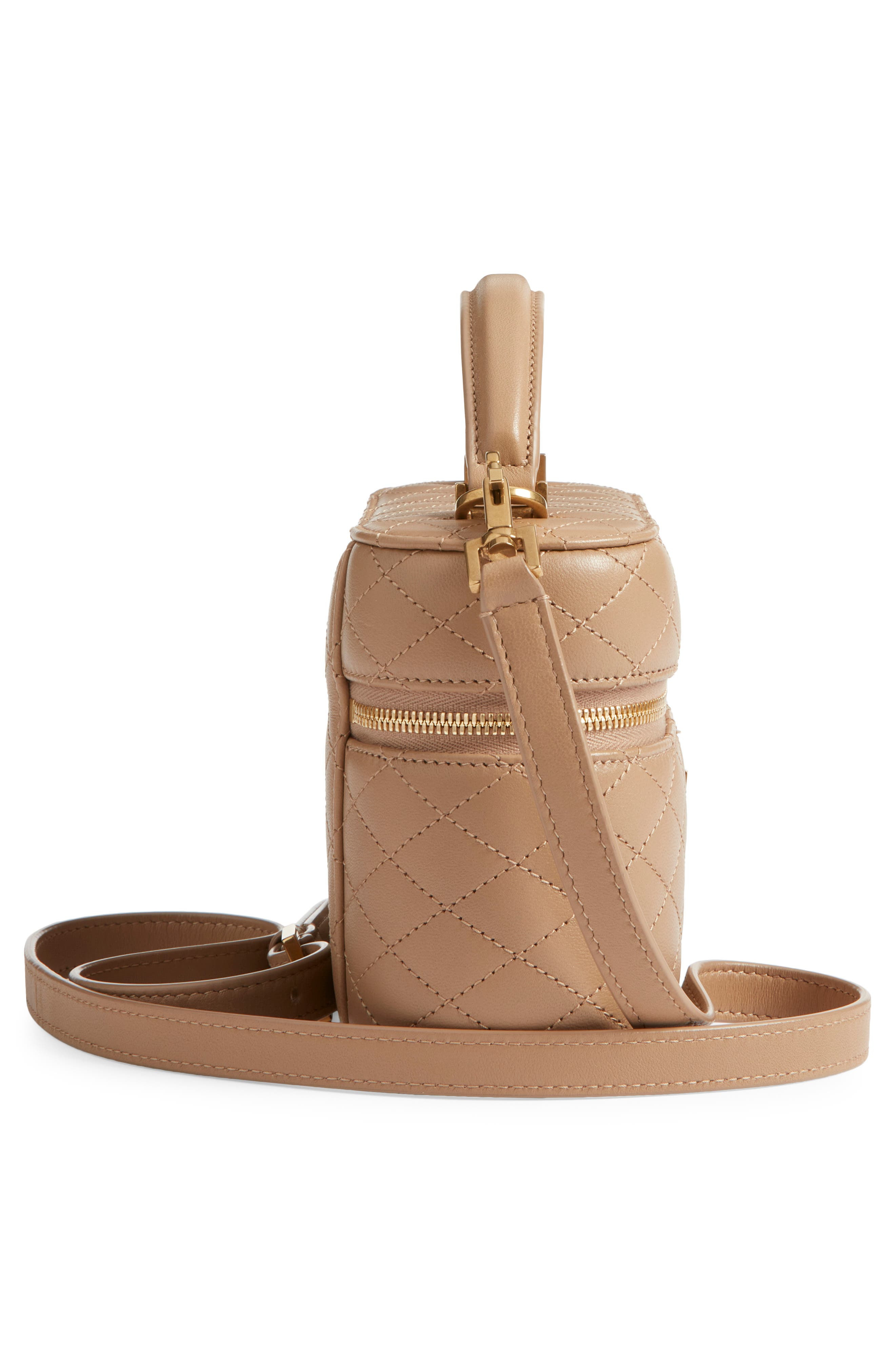 Saint Laurent Mini Gaby Quilted Leather Vanity Case in Dark Toffee at Nordstrom - 4