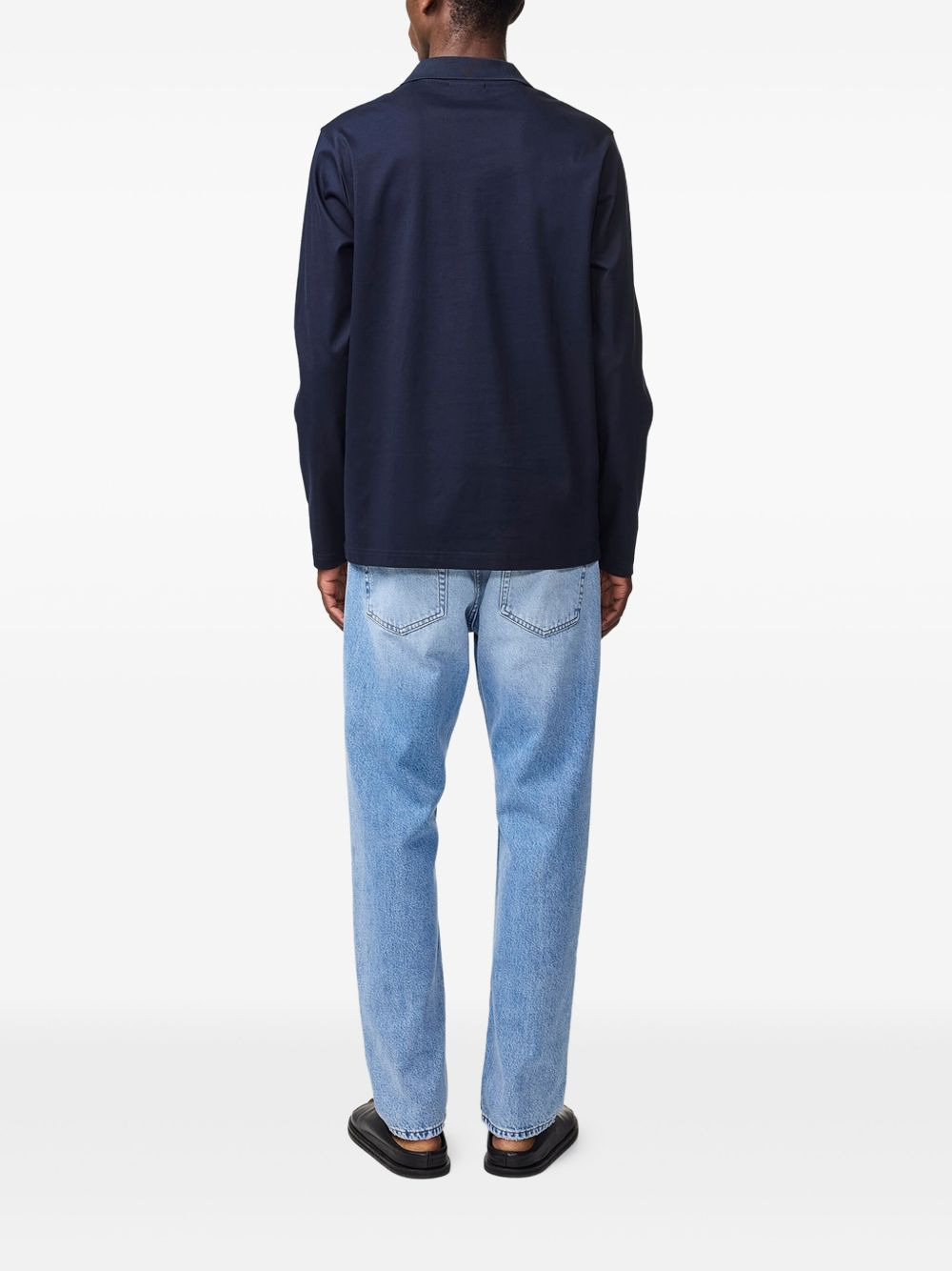long-sleeve polo-collar T-shirt - 3