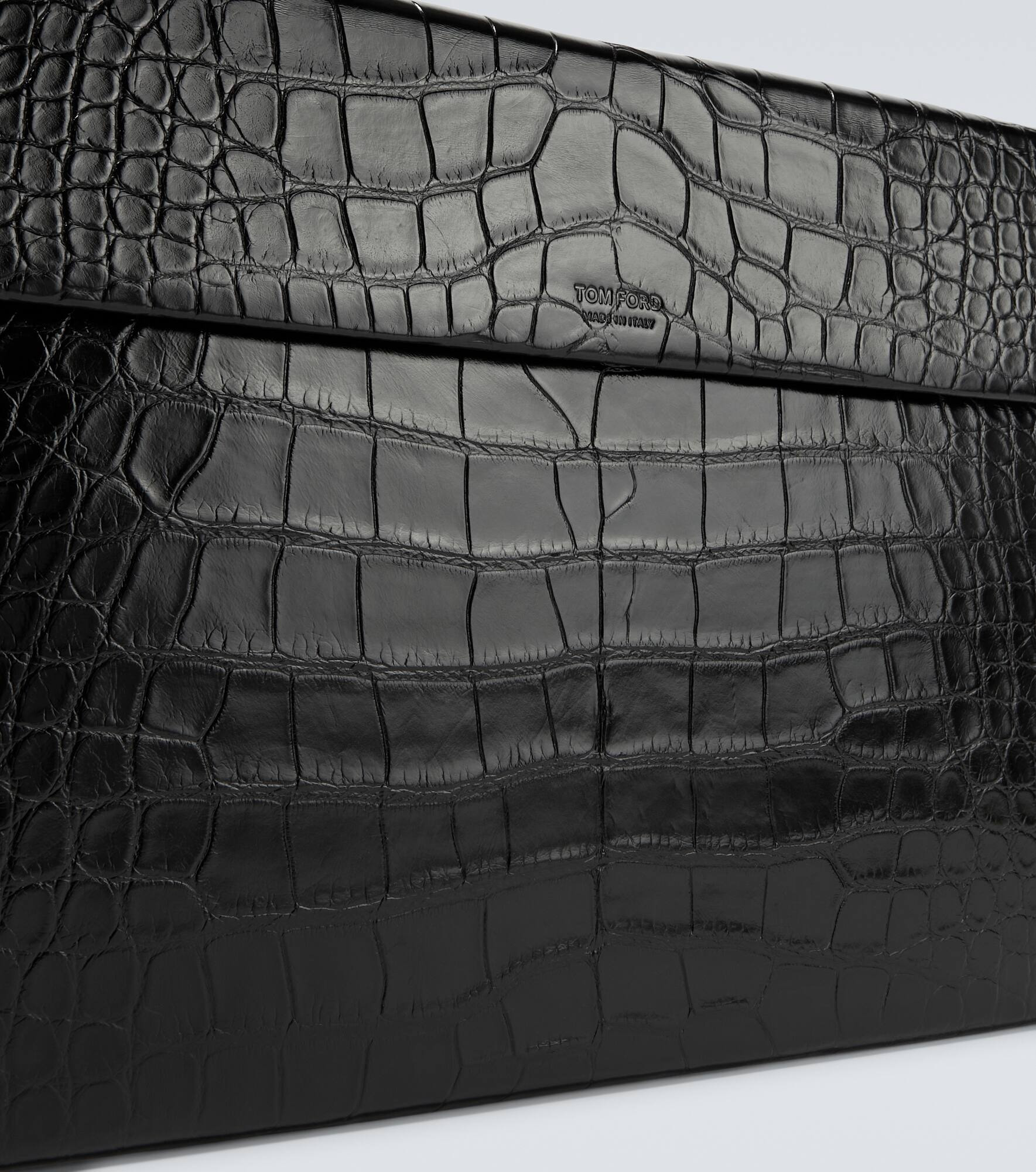 Croc-effect leather briefcase - 6
