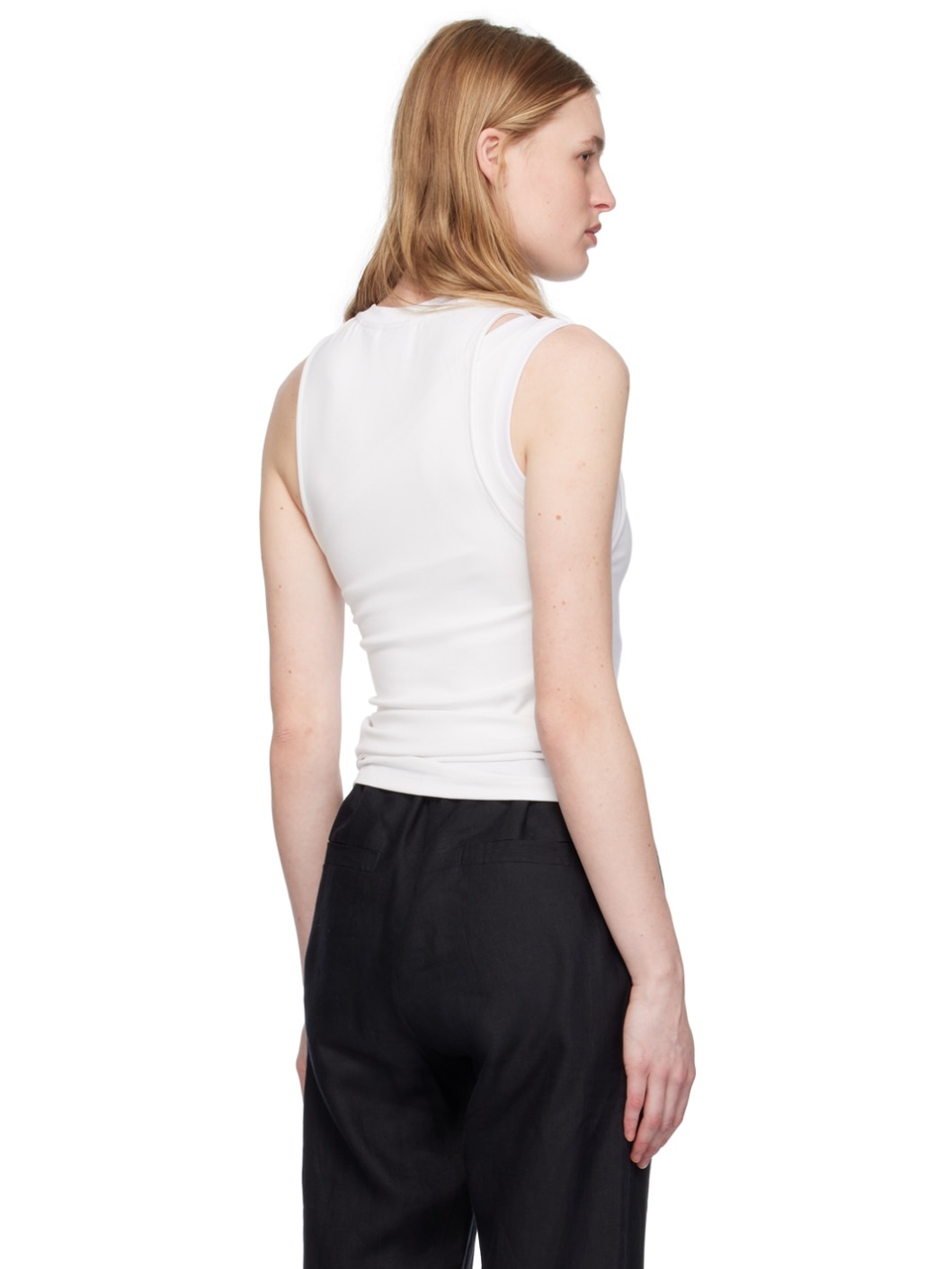 White Layered Tank Top - 3
