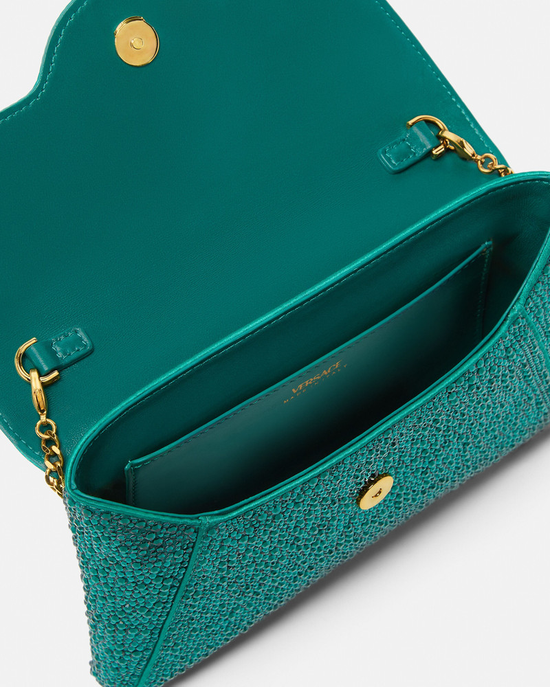 La Medusa Embellished Satin Clutch 3