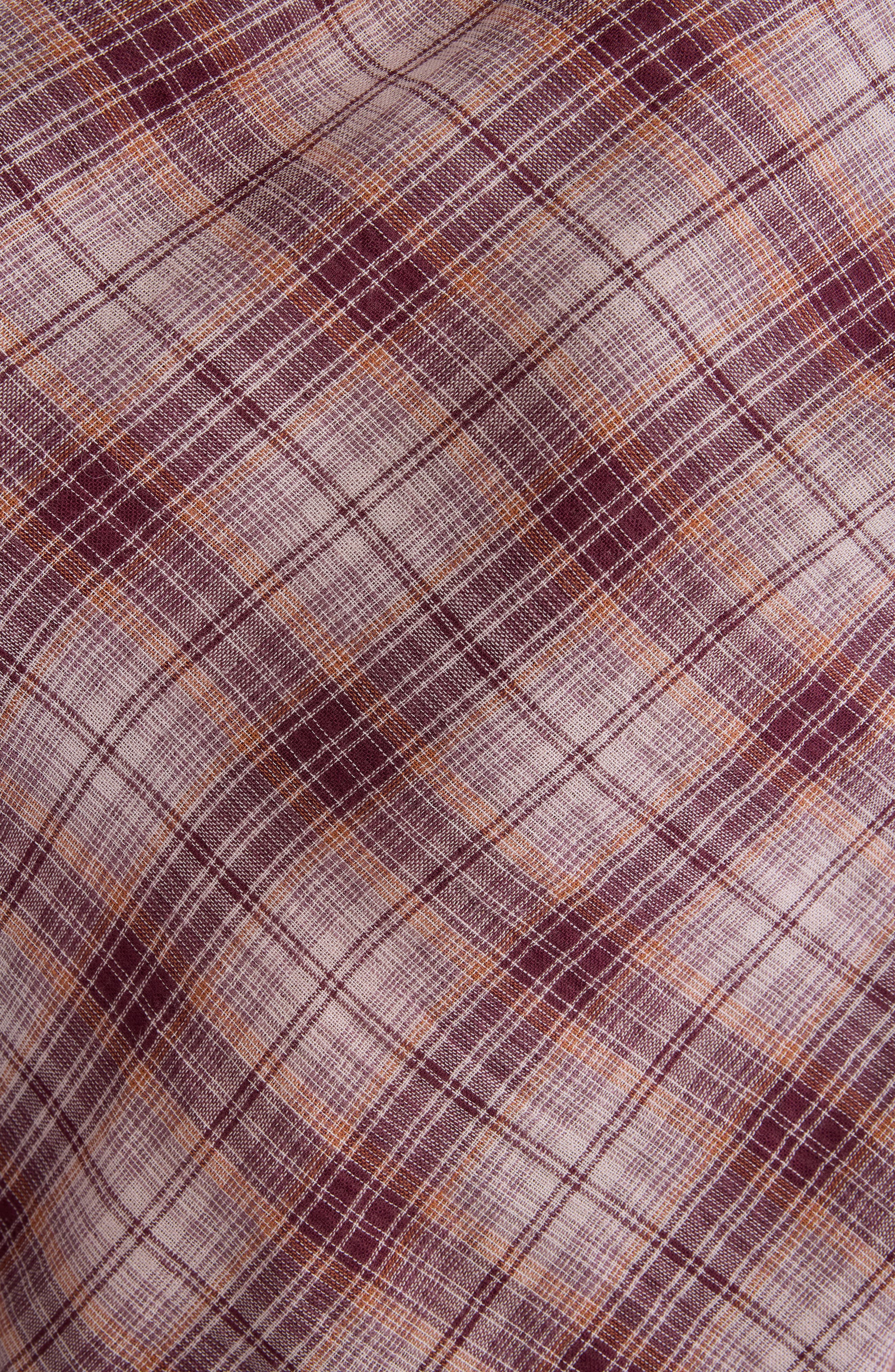Isabel Marant Étoile Neyala Plaid Short Sleeve Cotton Top in Rosewood at Nordstrom - 6
