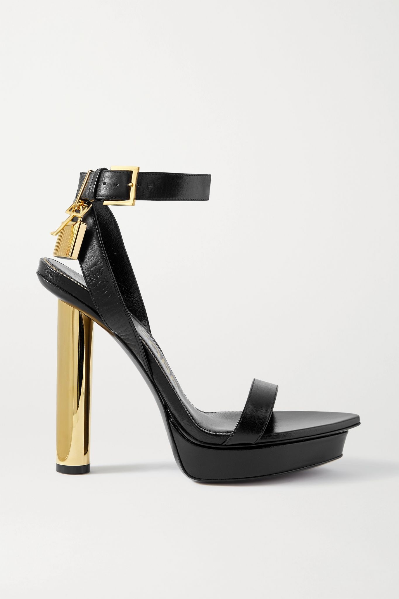 Padlock leather platform sandals - 1