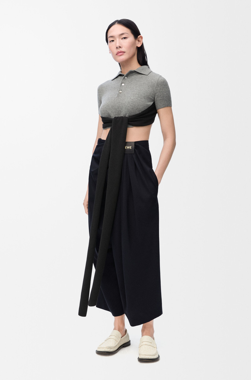 Loewe Cropped draped trousers in wool outlook