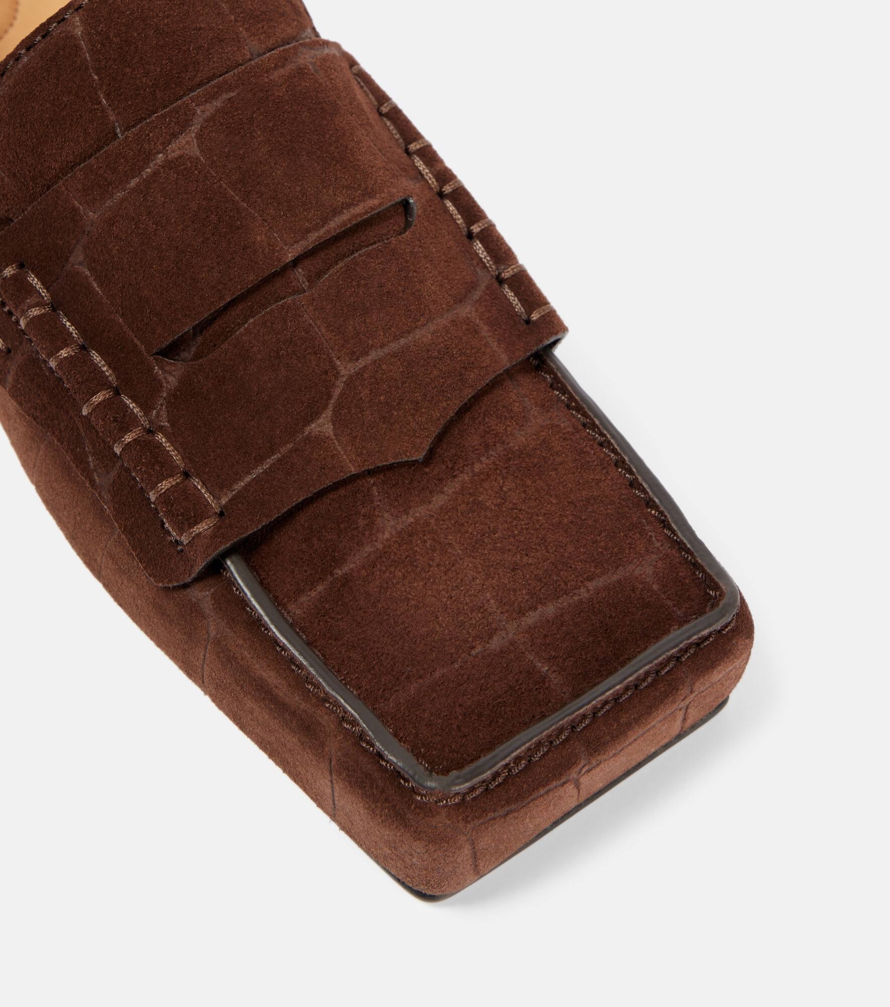 Carré leather penny loafers - 5