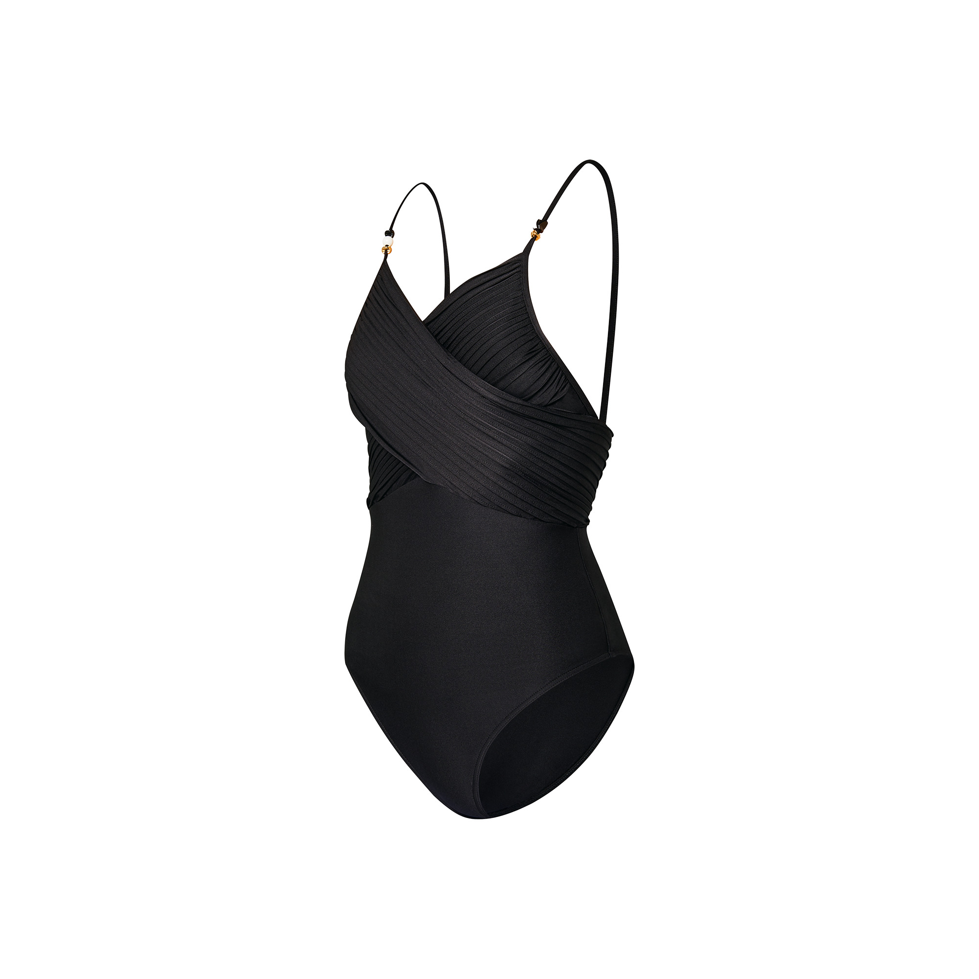 Pleated Front One-Piece Swimsuit - 2