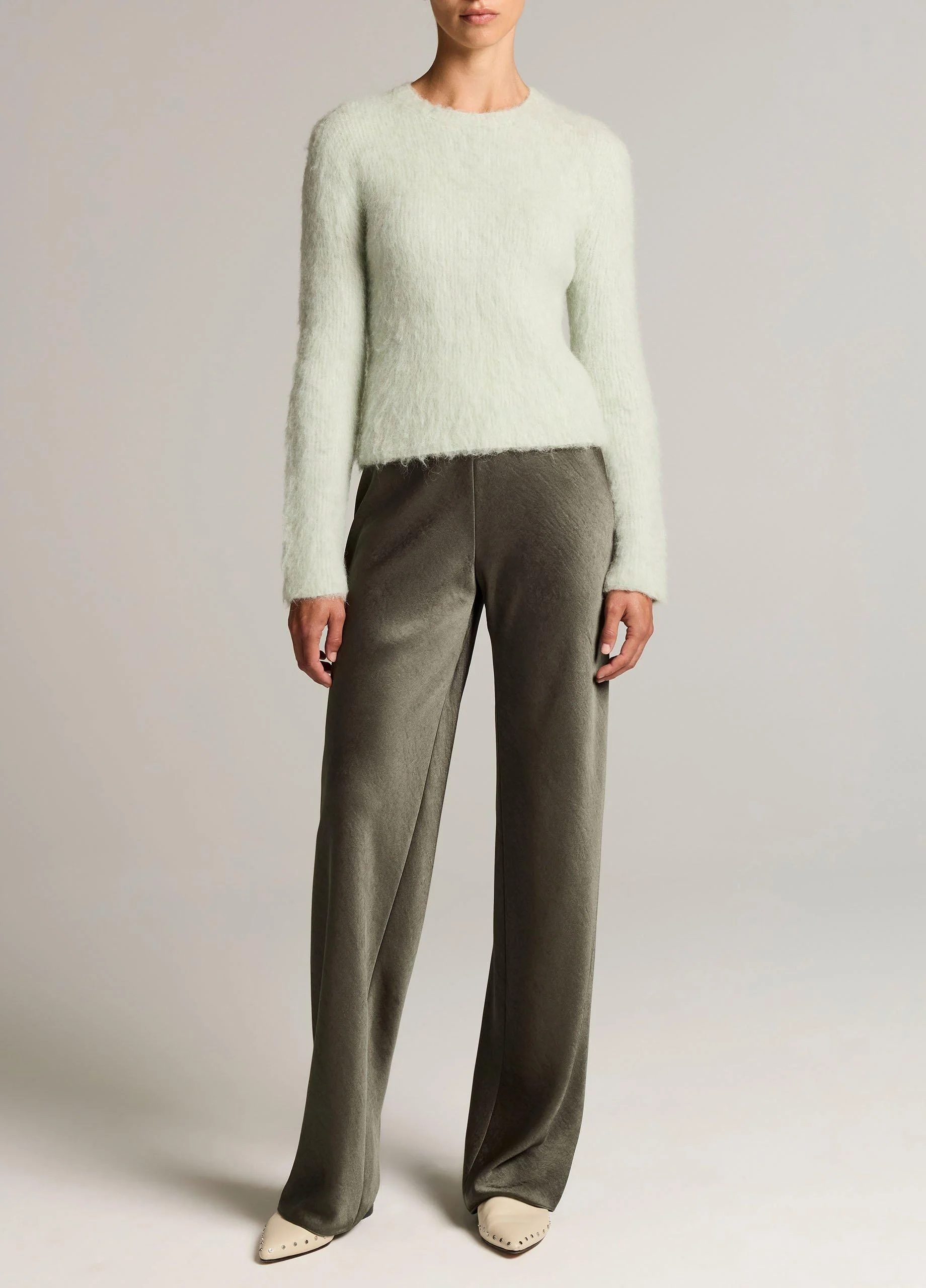 Colette High-Rise Fluid Satin Bias Pant - 1