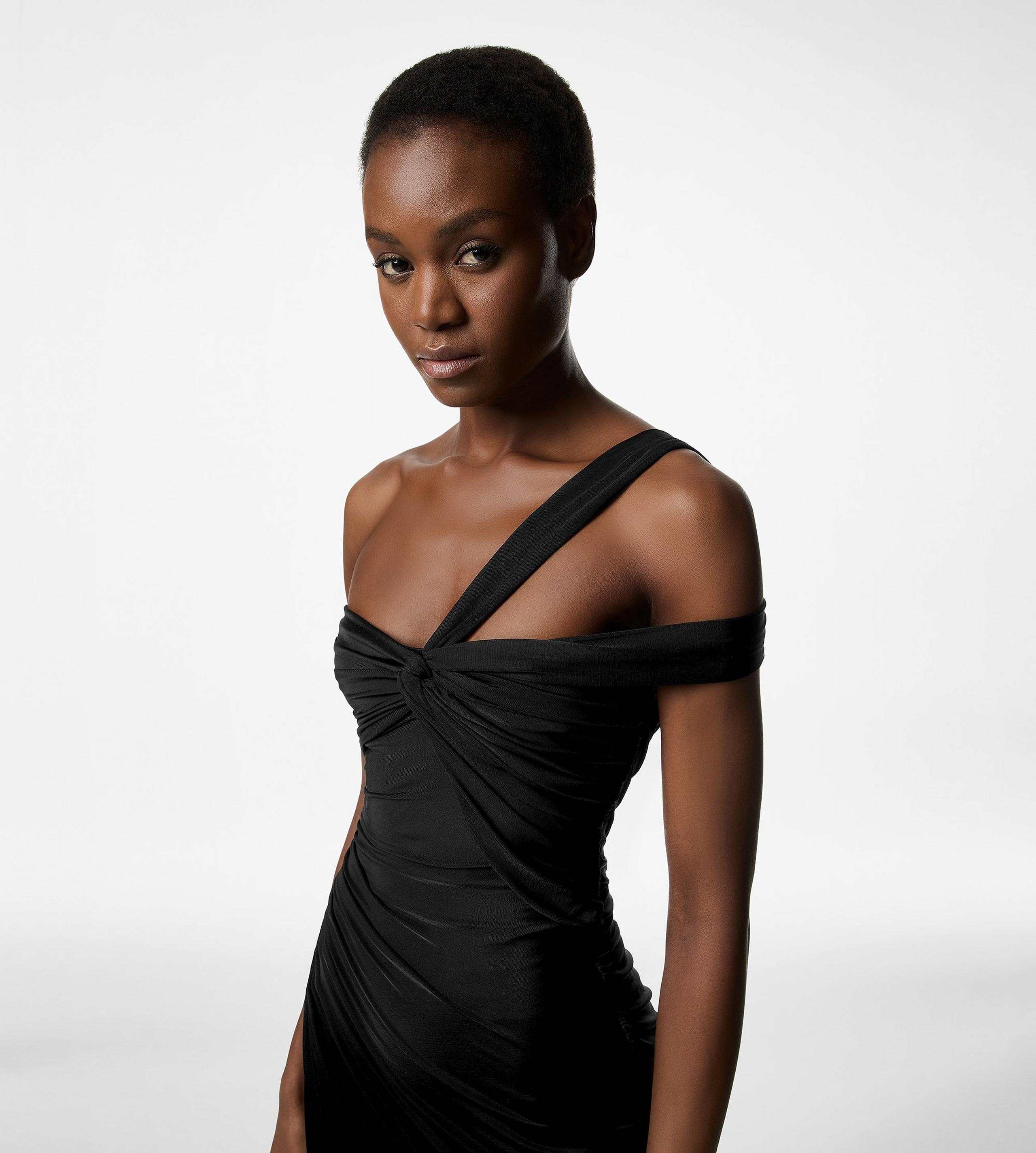 ONE SHOULDER TWIST FRONT COCKTAIL DRESS - 2