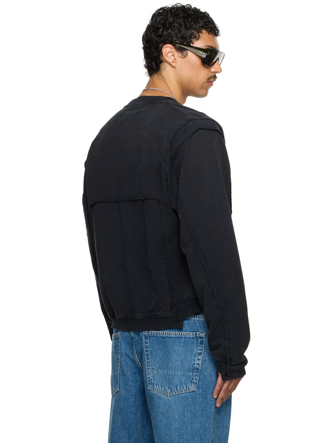SSENSE Exclusive Black Shrunken Zip-Up Sweatshirt - 3