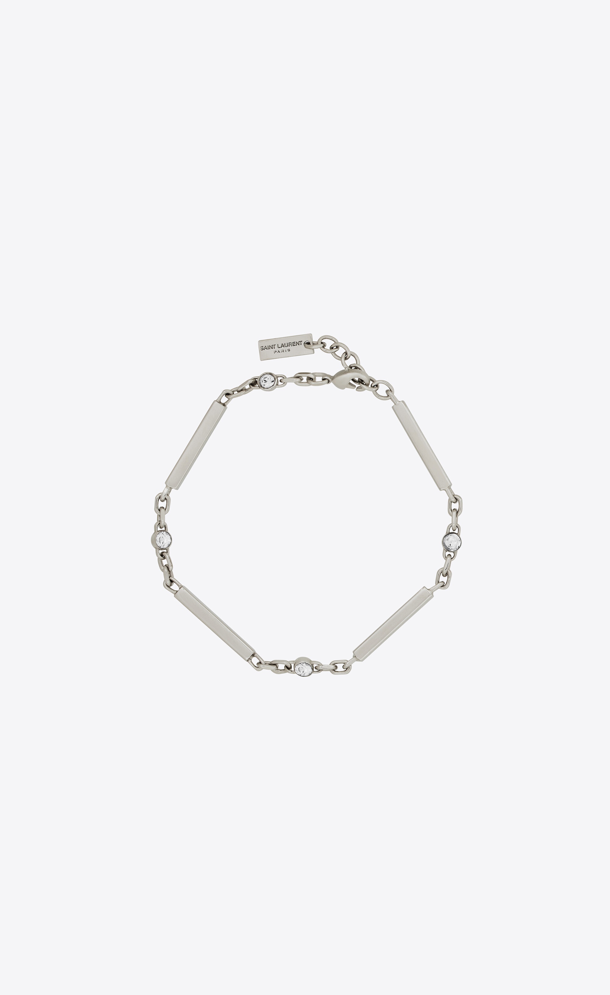crystal bar-chain bracelet in metal - 1