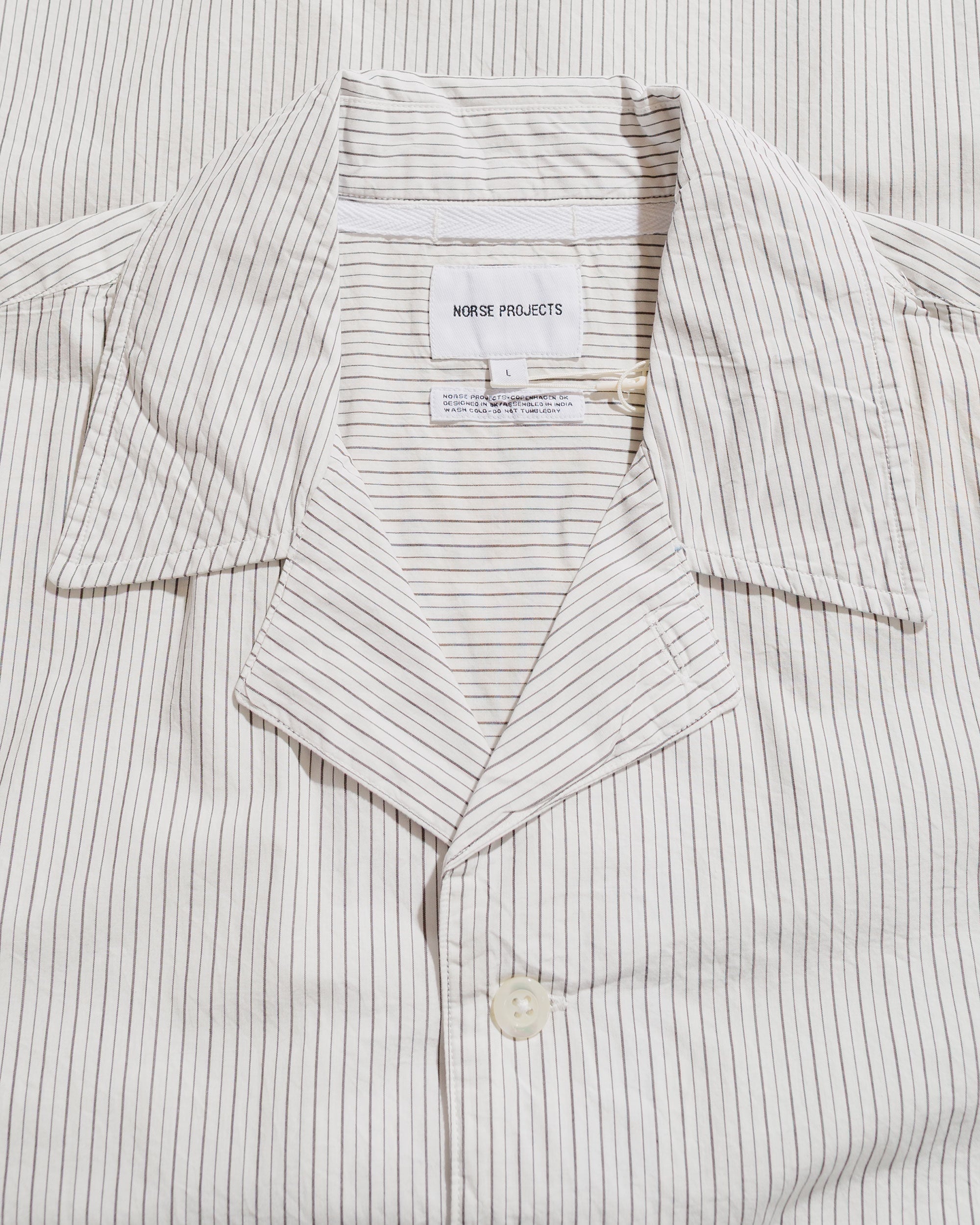 Mads Poplin Stripe SS Ecru - 5