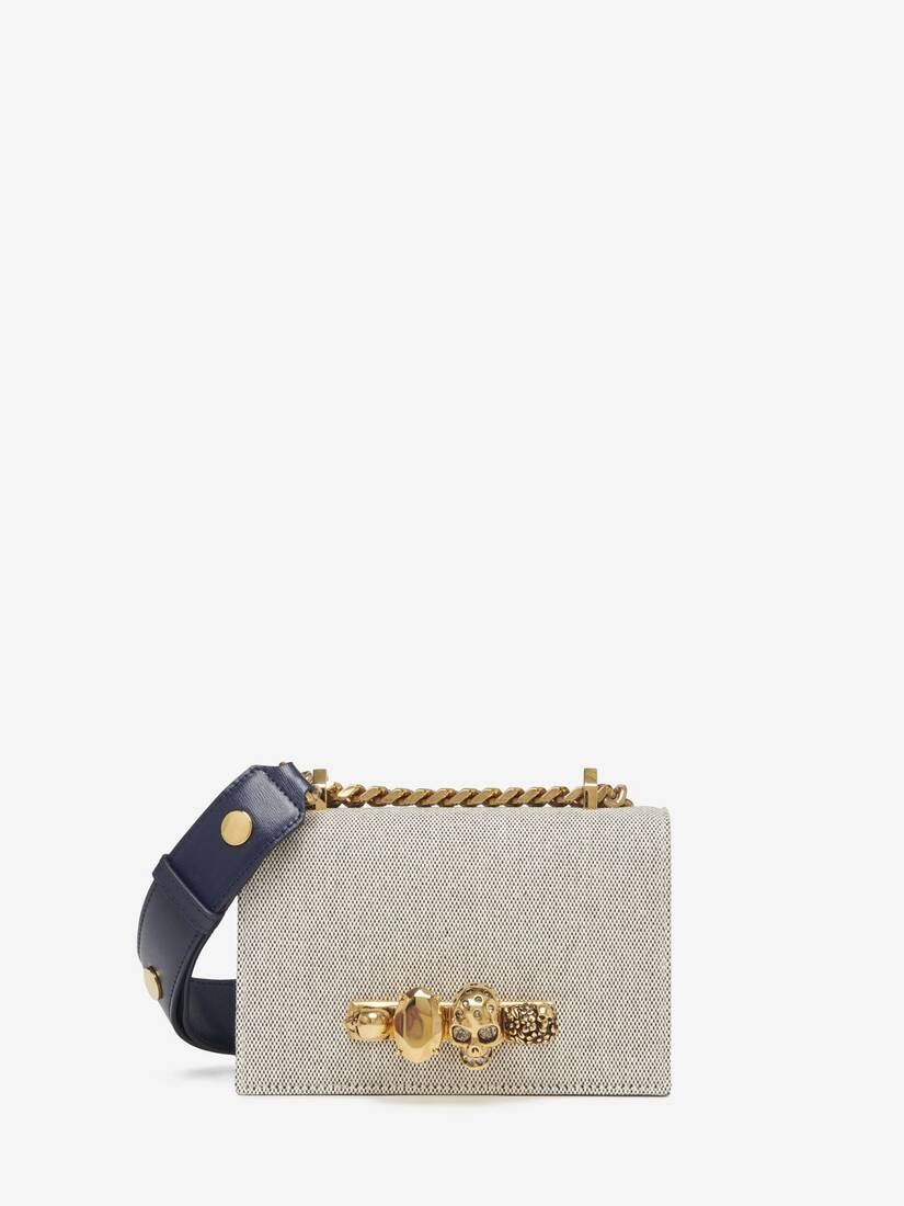 Women's The Biker Mini Jewelled Satchel in Grey/navy - 1