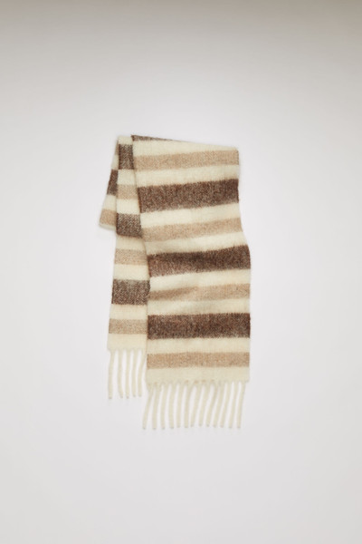 Acne Studios Striped scarf white/beige/brown outlook