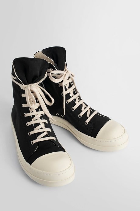 Rick owens drkshdw men's black high sneaks in cotton nylon faille - 6