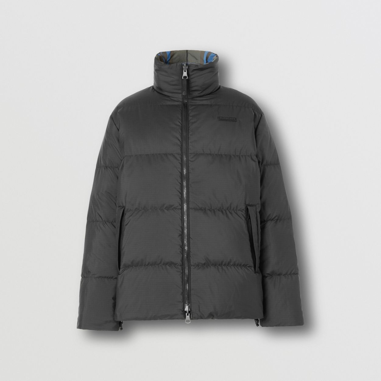 Packaway Hood Reversible Check Nylon Puffer Jacket - 4