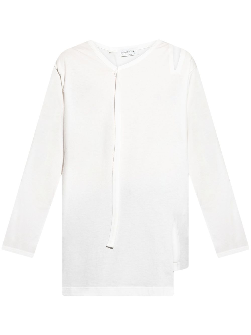 Yohji Yamamoto asymmetric long sleeved T-shirt | REVERSIBLE