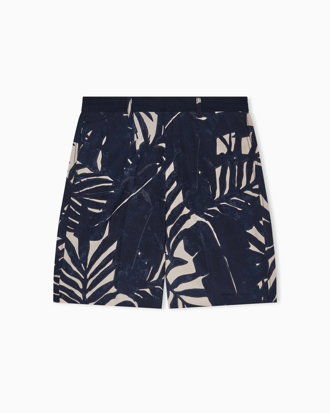BERMUDA SHORTS IN ALL-OVER PATTERNED LINEN BLEND - 1