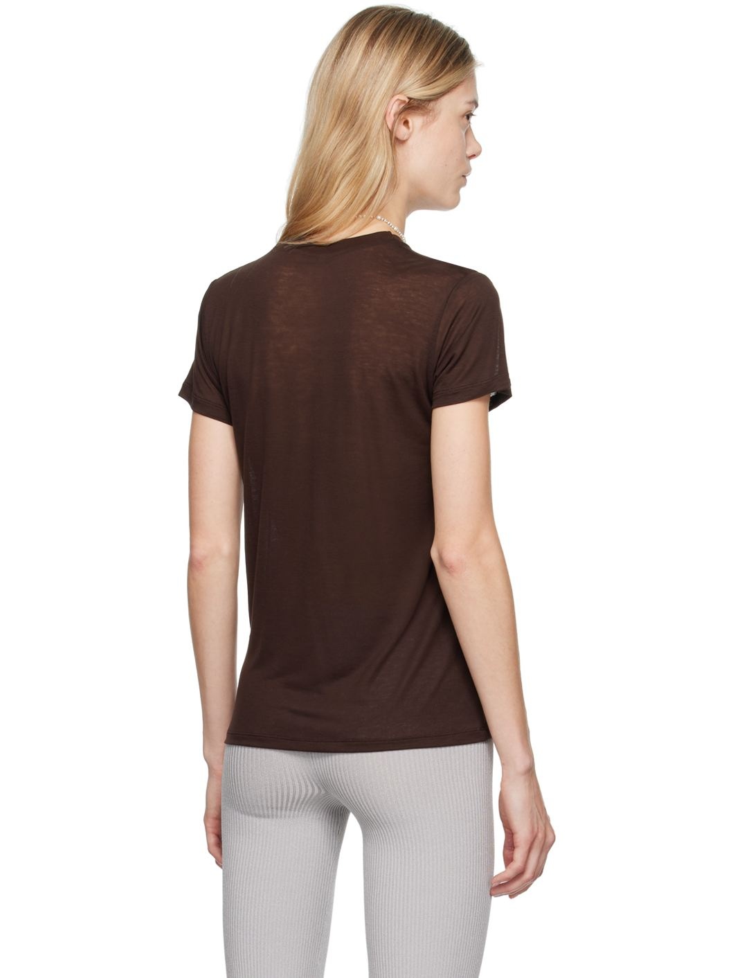 Brown Bamboo Lyocell T-Shirt - 3