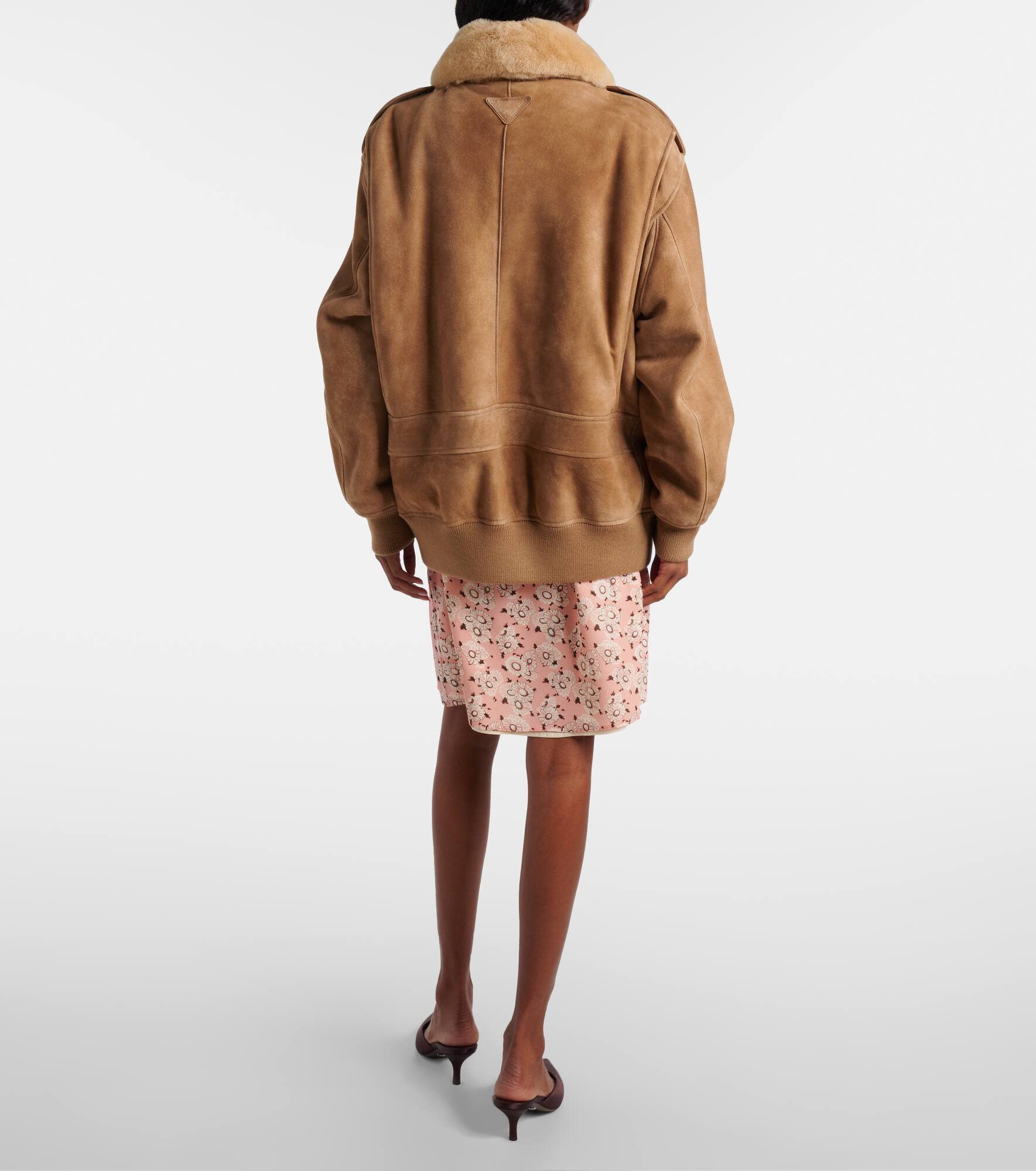 Shearling-trimmed suede jacket - 3