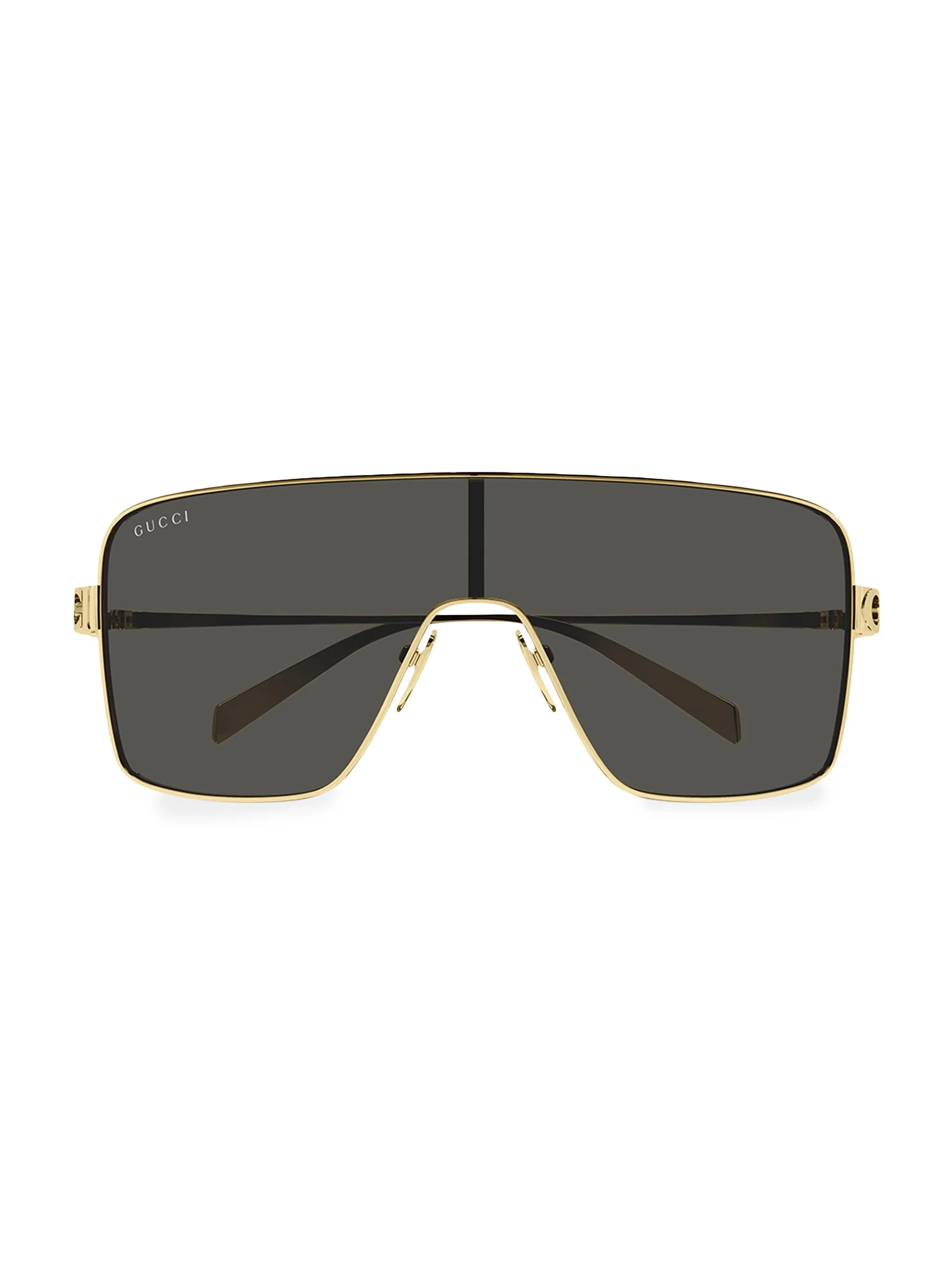 Women's Block Bending 99MM Shield Sunglasses - Gold - 1
