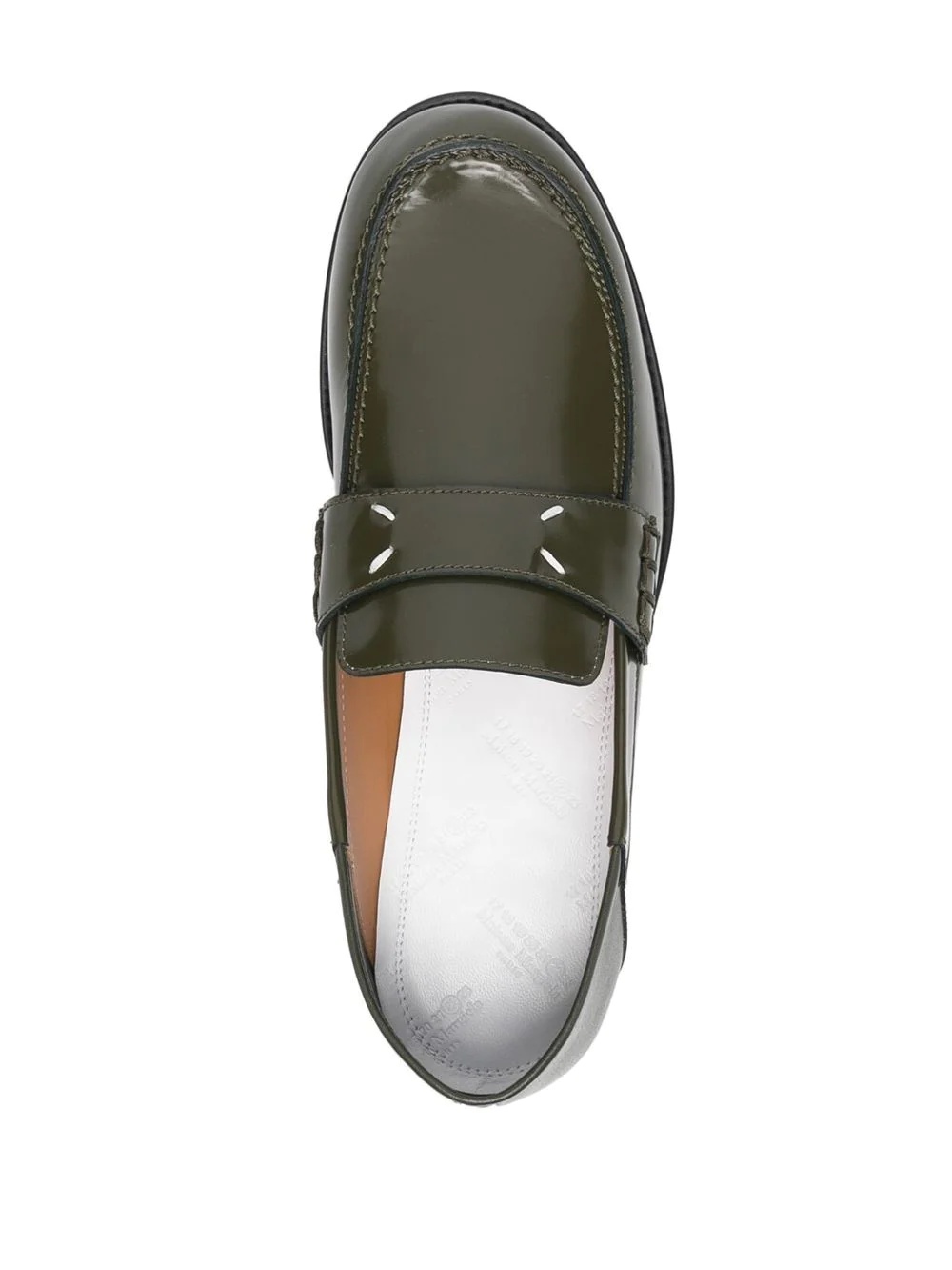 four-stitch leather loafers - 4