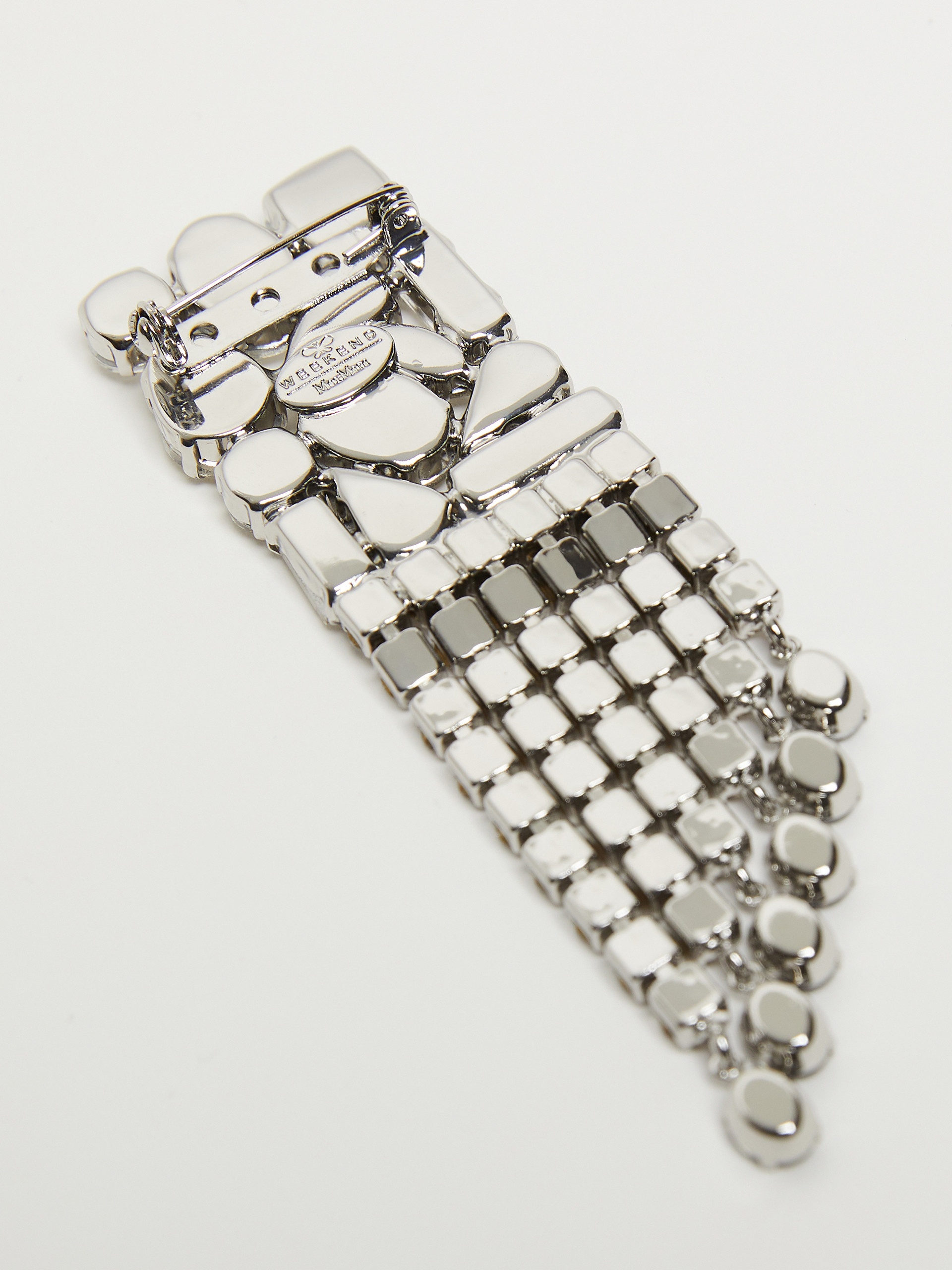 GAMBERO Metal and rhinestone brooch - 2