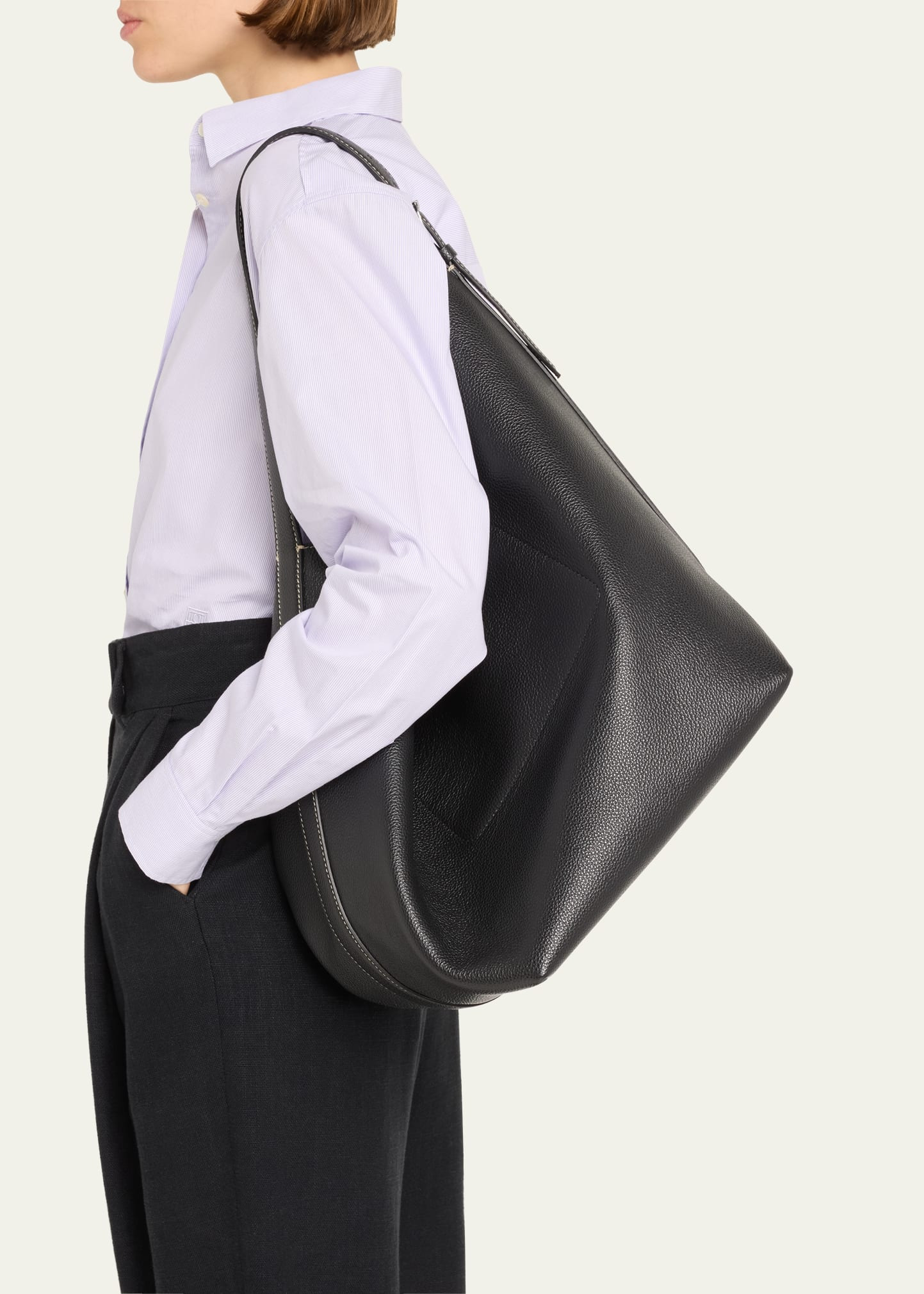 Belted Leather Tote Bag - 2
