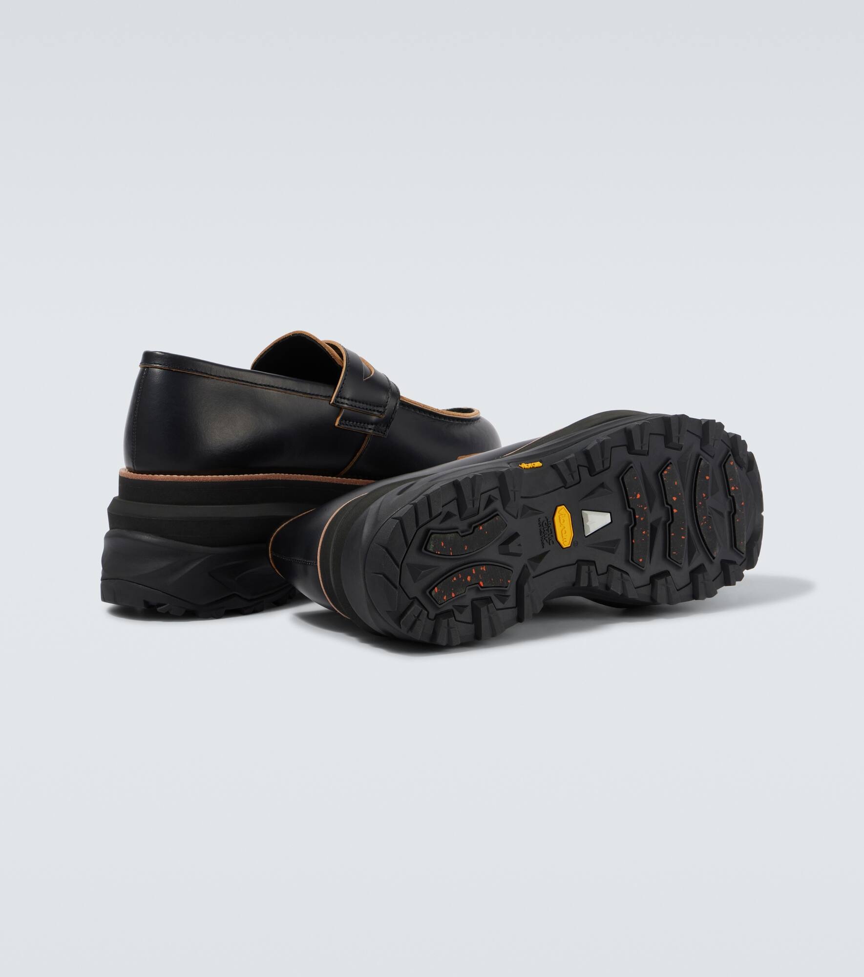 Leather platform loafers - 7