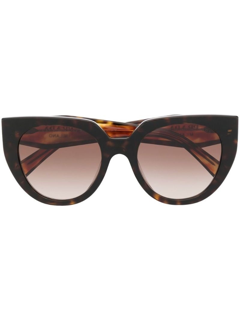 tortoiseshell logo-lettering sunglasses - 2