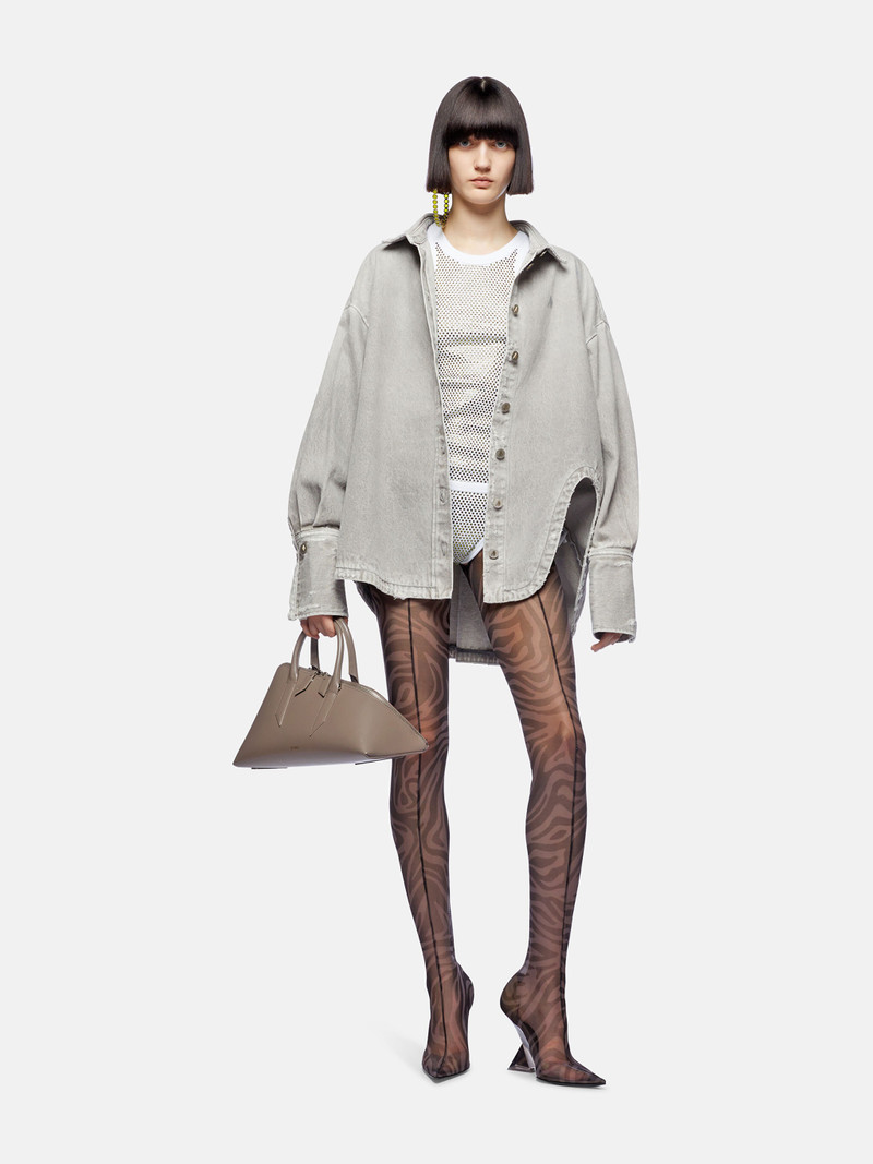 THE ATTICO SHORT COAT VINTAGE GREY outlook