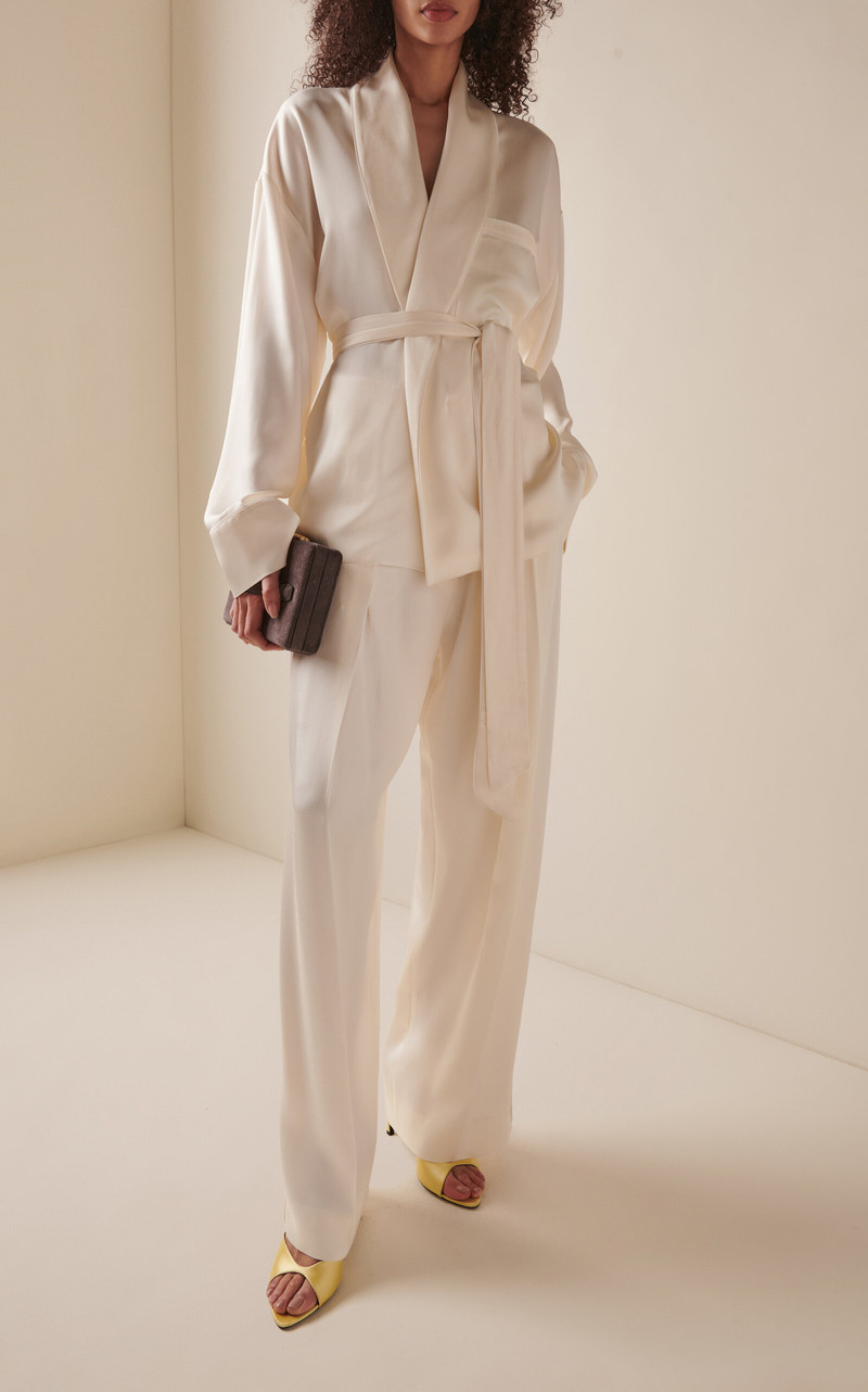 Victoria Beckham Wide Leg Trouser ivory outlook