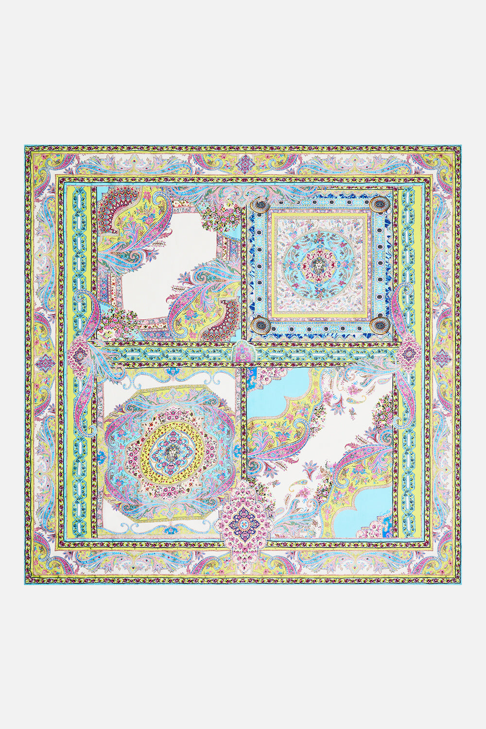 LARGE CRYSTALLED SILK SQUARE SCARF - 2