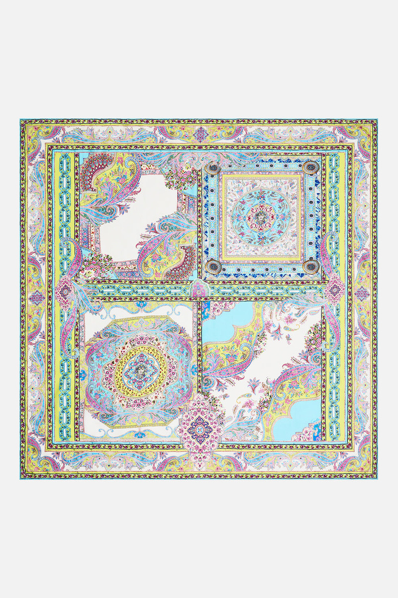 CAMILLA LARGE CRYSTALLED SILK SQUARE SCARF outlook