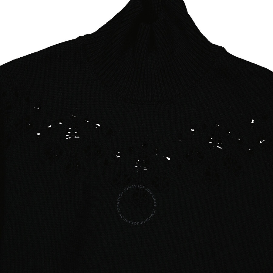 Chloe Ladies Black Pointelle-Knit Wool Jumper - 7