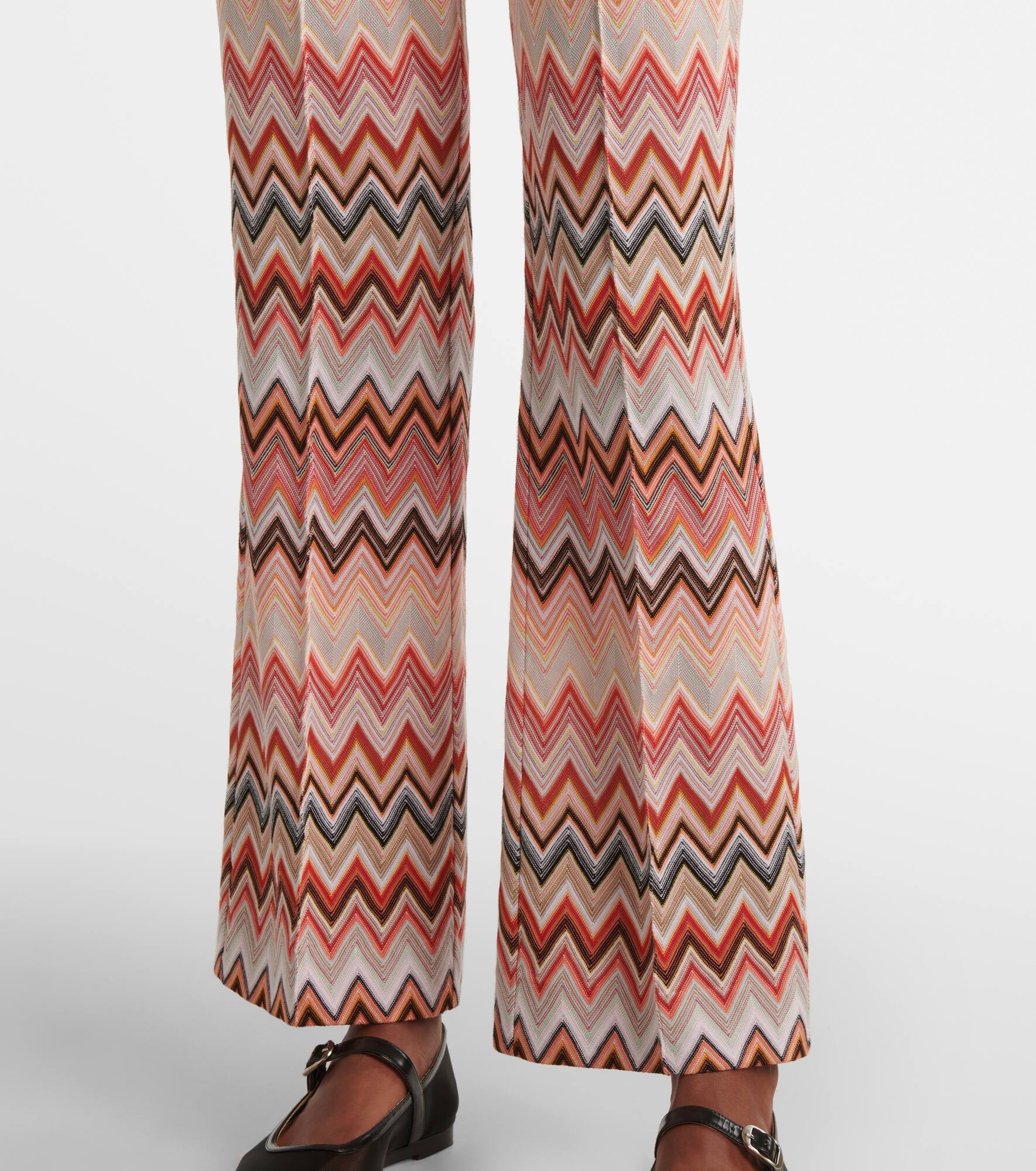 Zigzag cotton-blend straight pants - 5