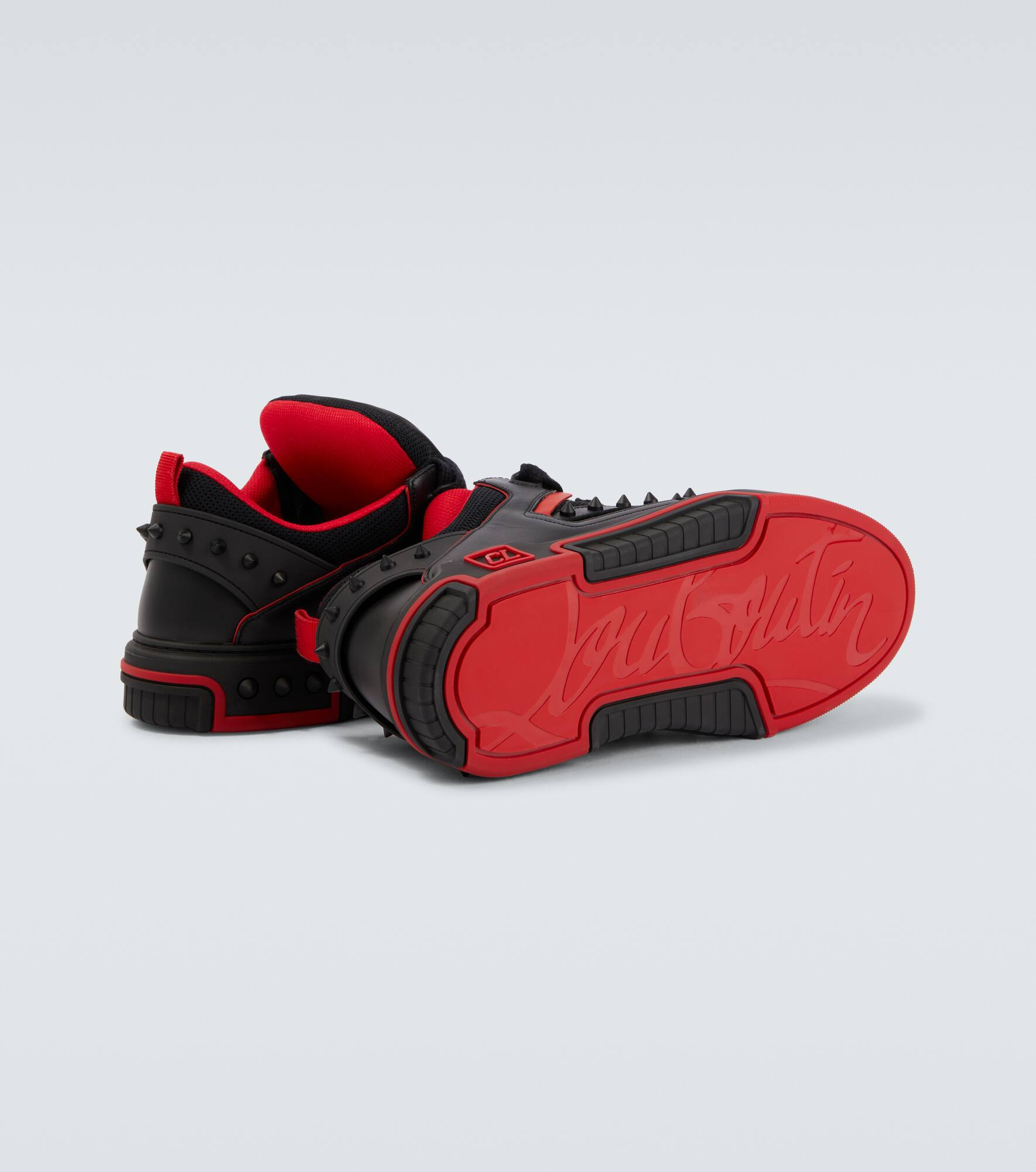 Astroskate spiked leather-trimmed sneakers - 7
