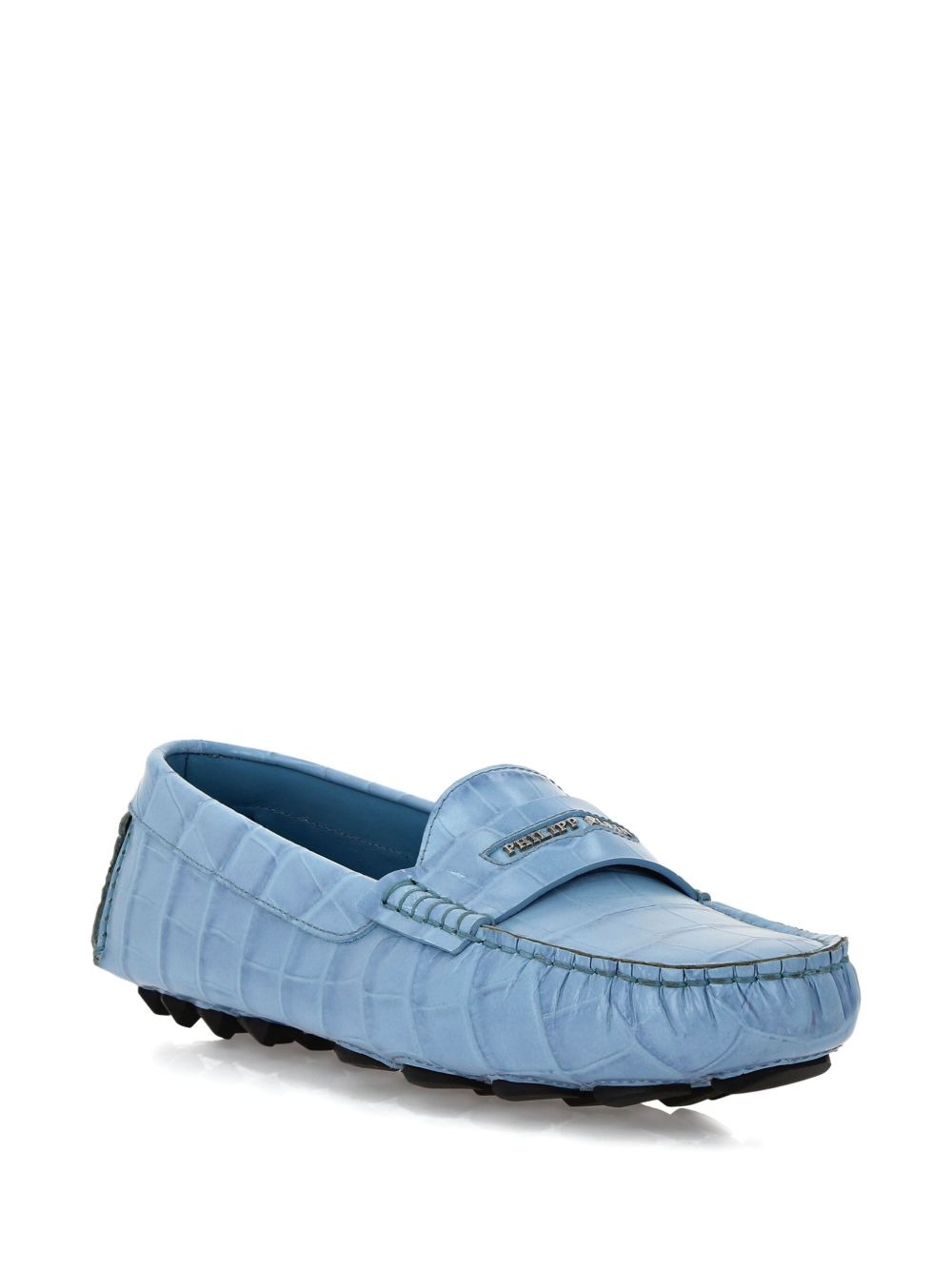 crocodile-embossed loafers - 2