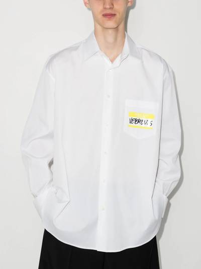 VETEMENTS Hello My Name Is cotton shirt outlook