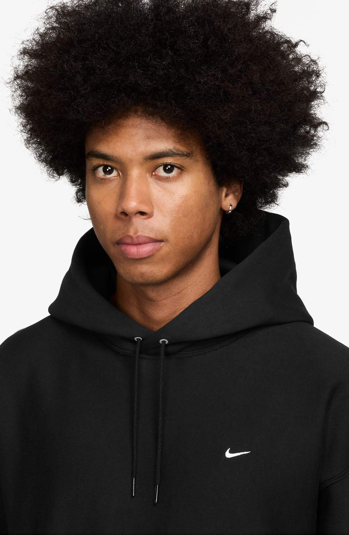 Nike Fleece Hoodie in 010 Black/black/white at Nordstrom - 3