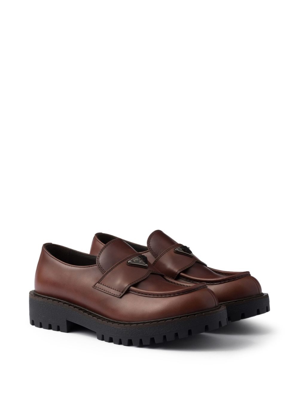 enamel-triangle logo loafers - 2
