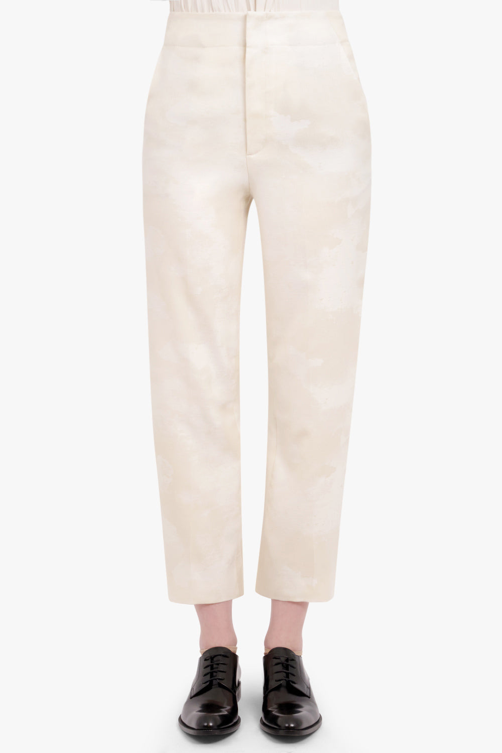 CHEVAL JACQUARD CROPPED PANT | CREAM - 3