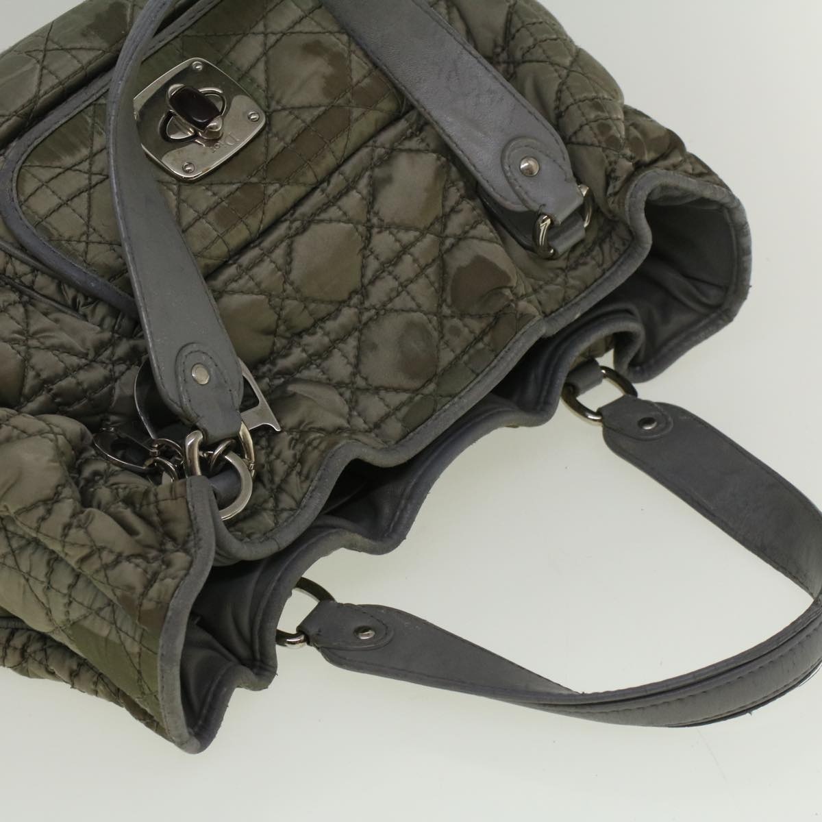 DIOR Canage Hand Bag Nylon Gray - 6