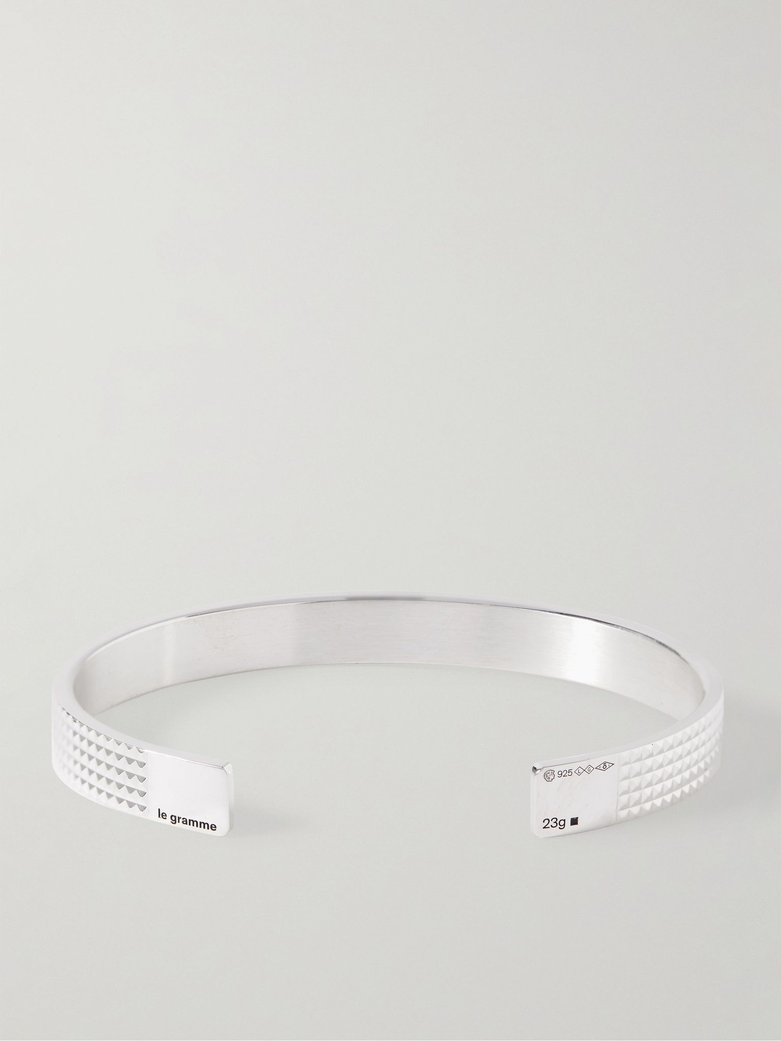 Le 23g Pyramid Recycled Sterling Silver Cuff Silver - 3