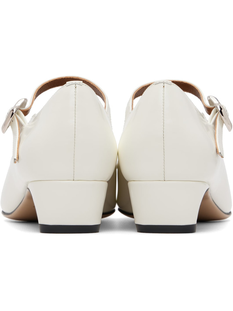 White Low-Heel Mary Jane Heels 2