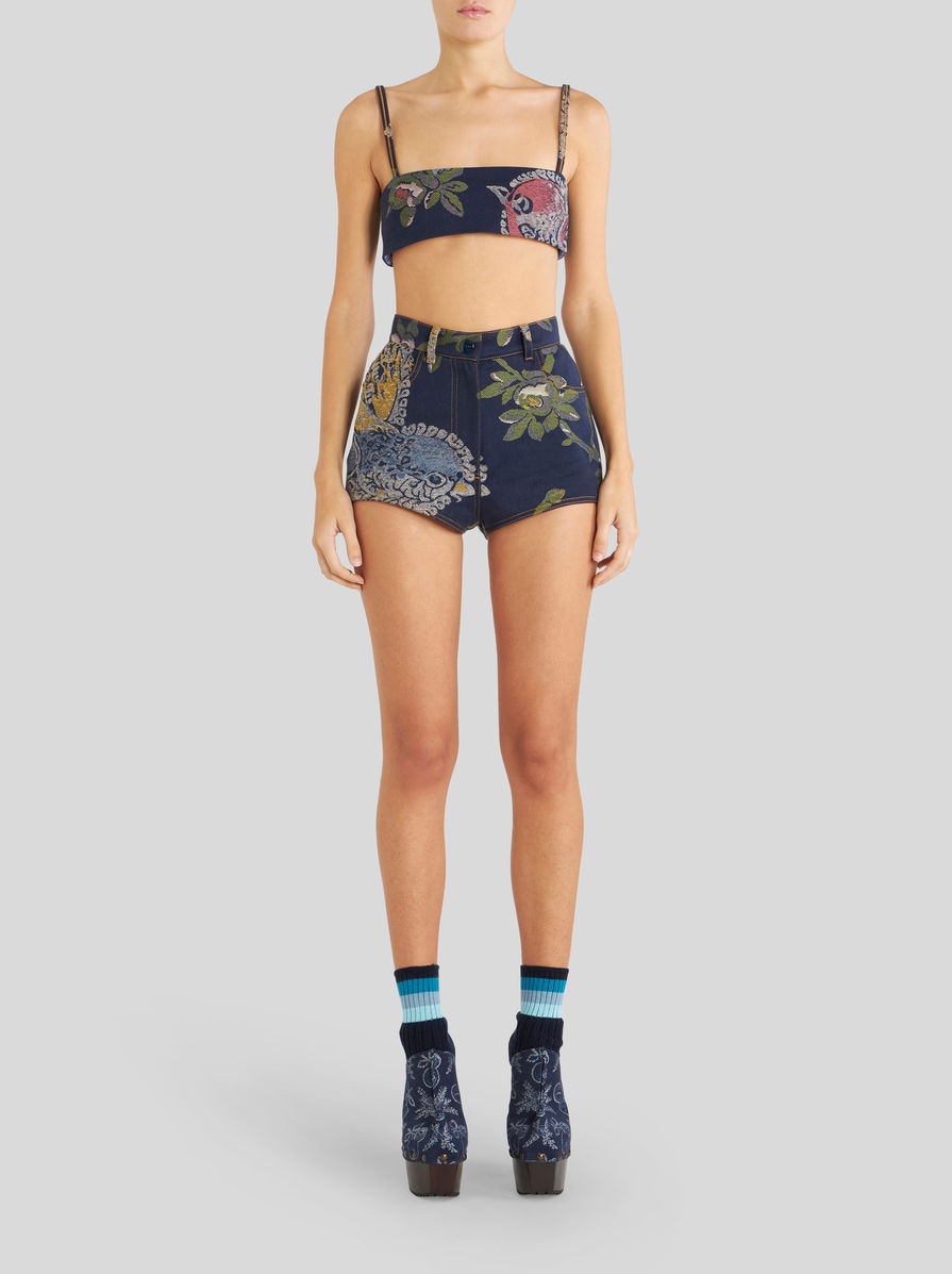 DENIM JACQUARD SHORTS - 3