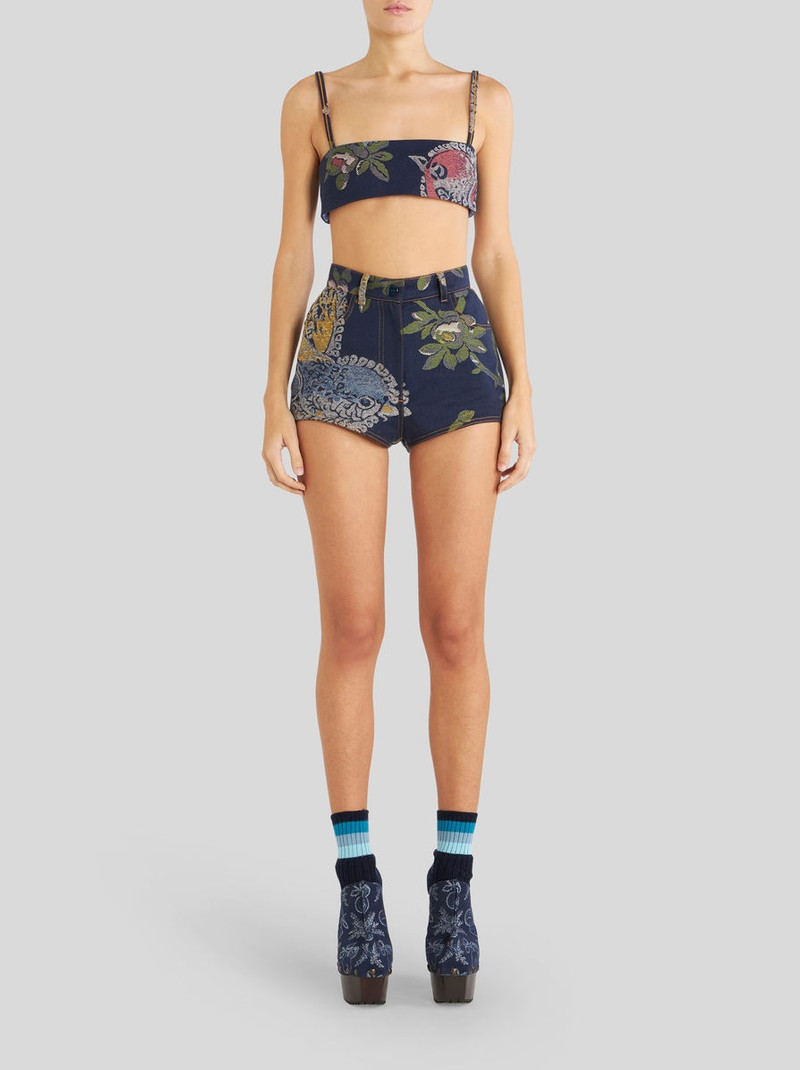 Etro DENIM JACQUARD SHORTS outlook