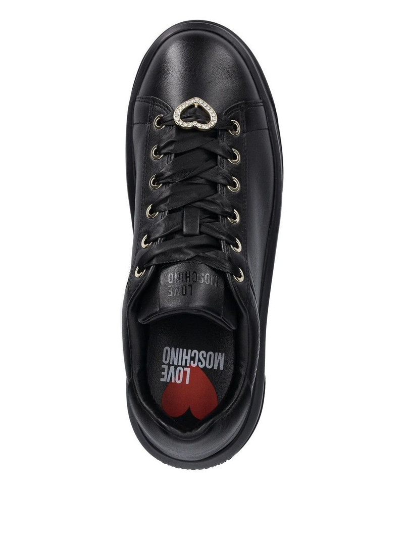 Moschino embellished lace-up sneakers outlook