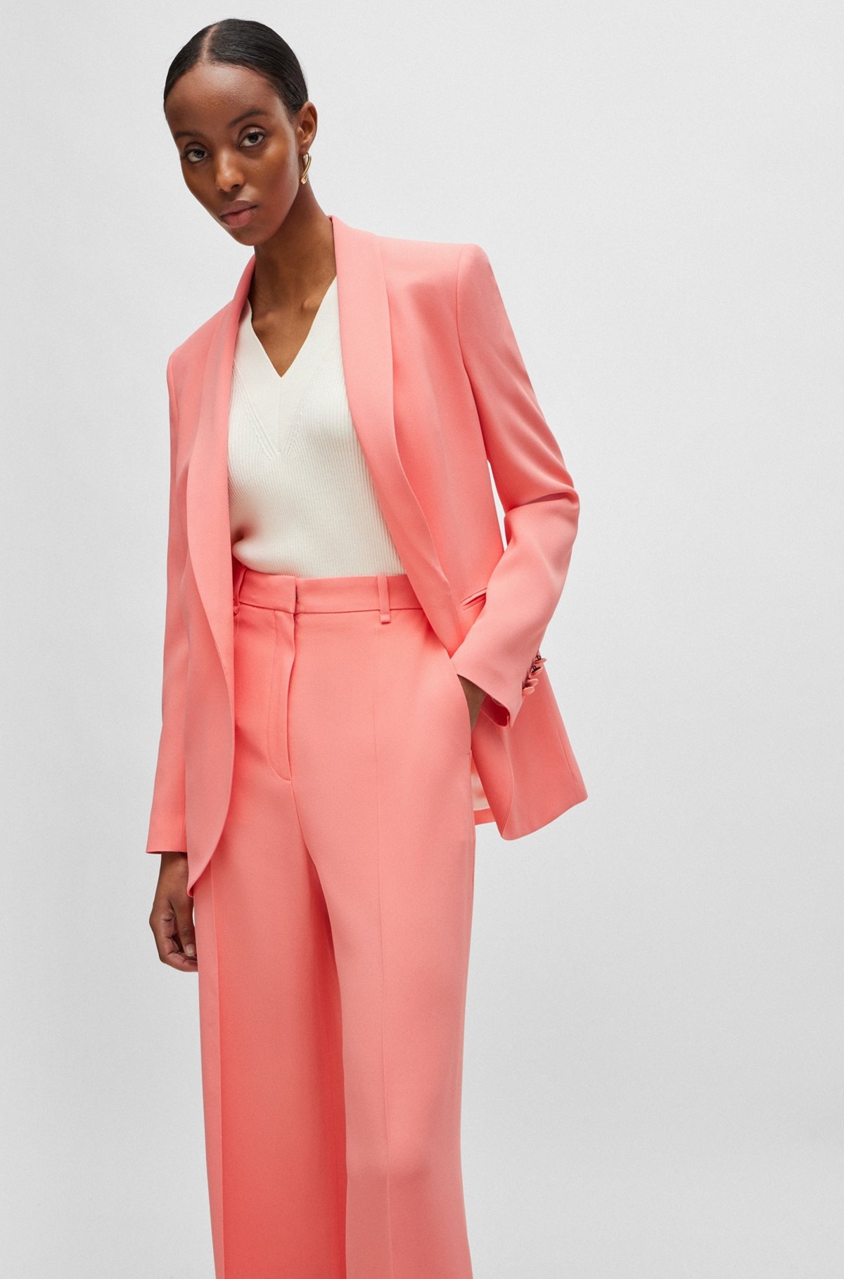 HIGH-WAISTED RELAXED-FIT TROUSERS WITH WIDE LEG - 5