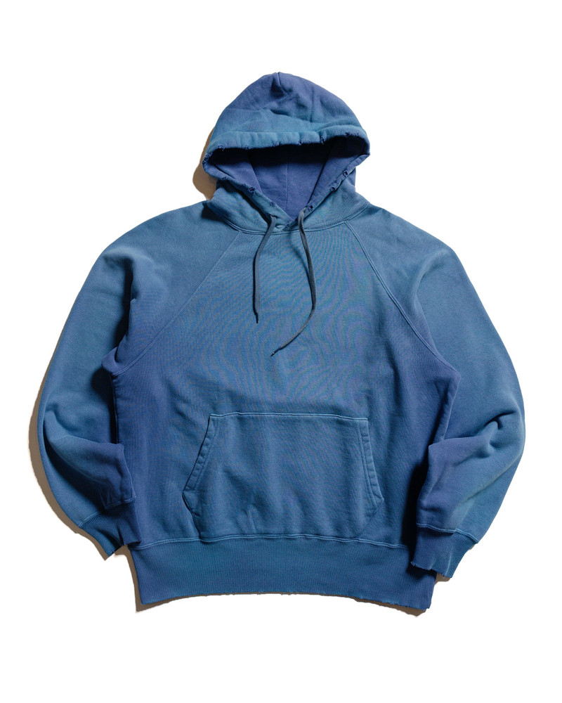 The Real McCoy’s MC24119 9 Oz. Loopwheel Raglan Hooded Sweatshirt MQ Navy 1